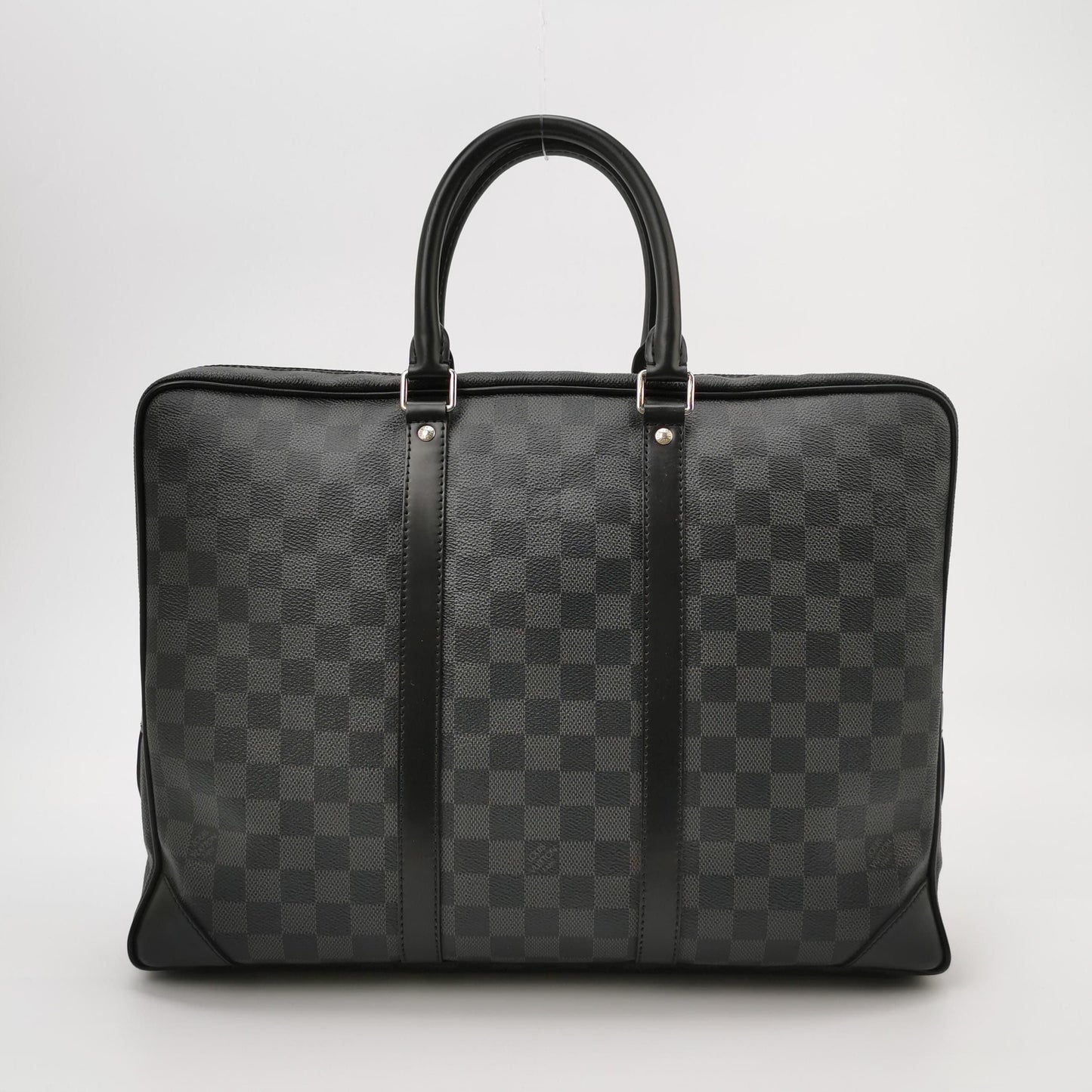Preloved GLM-Porte-Documents Voyage Checkered Leather Handbag 250423781162346