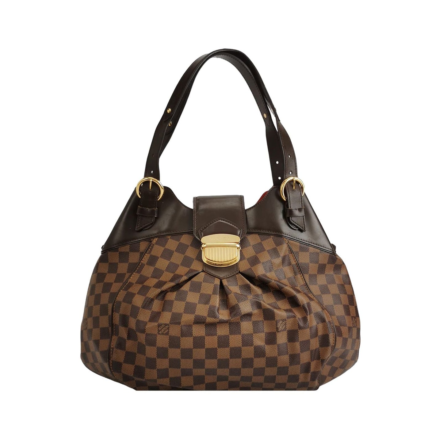 Preloved GLM-Sistina Large Checkered Push Lock Shoulder Bag 250423781161112