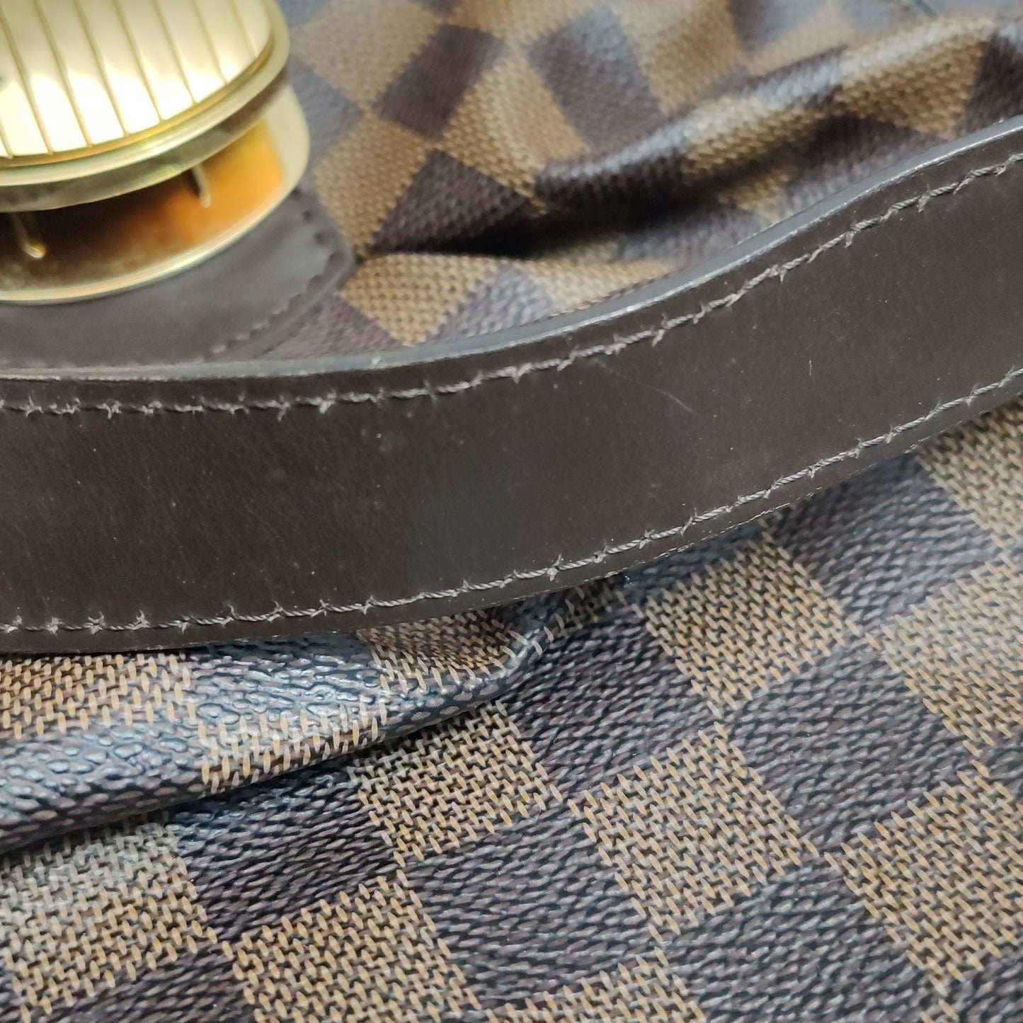 Preloved GLM-Sistina Large Checkered Push Lock Shoulder Bag 250423781161112