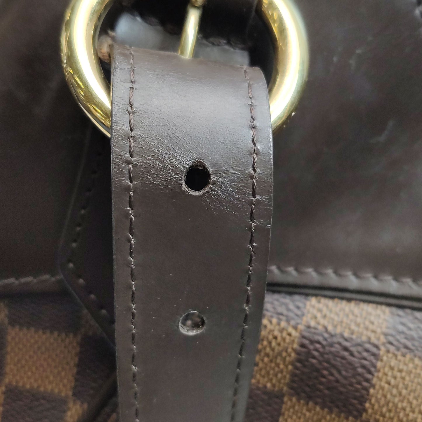 Preloved GLM-Sistina Large Checkered Push Lock Shoulder Bag 250423781161112