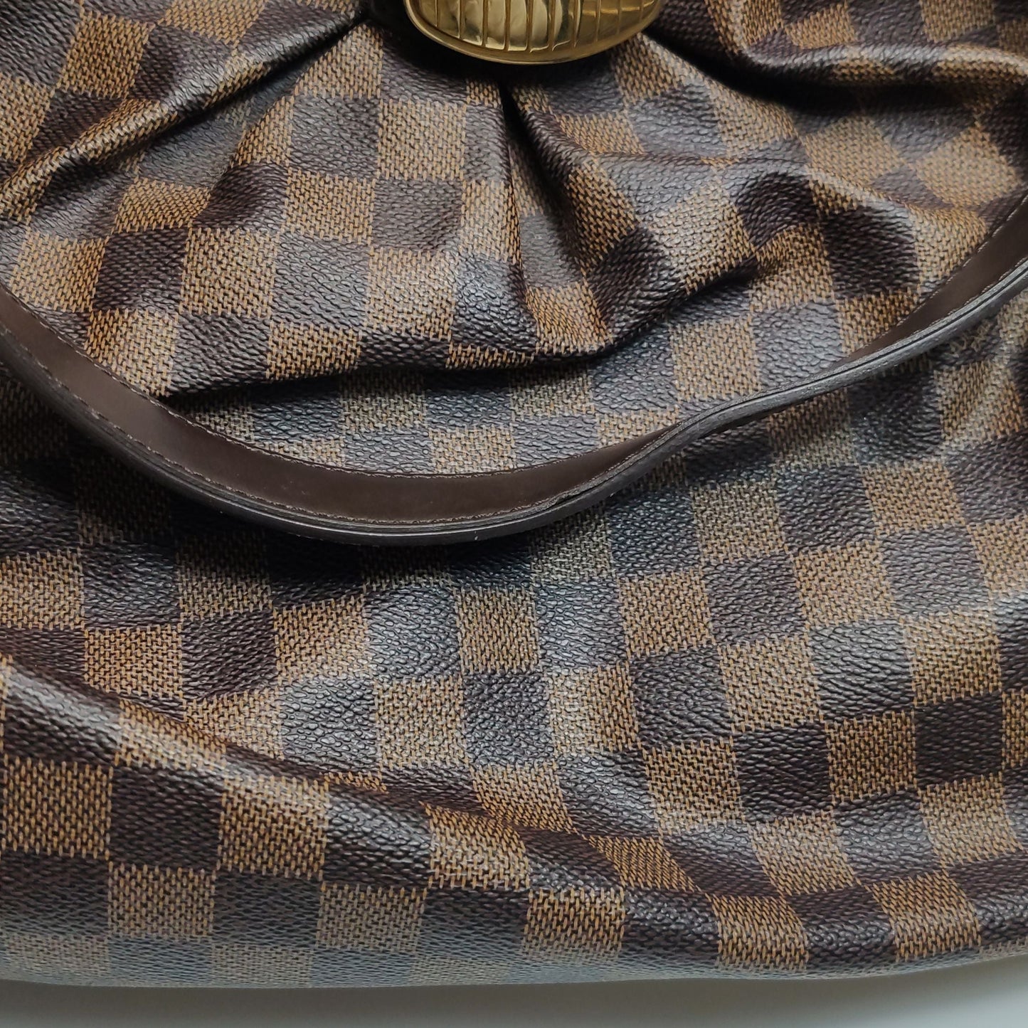 Preloved GLM-Sistina Large Checkered Push Lock Shoulder Bag 250423781161112