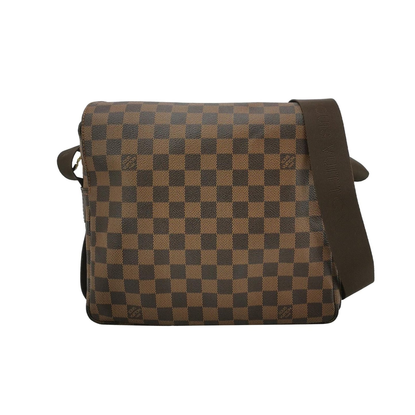 Preloved GLM-Naviglio Leather Checkered Flap Messenger Crossbody Bag 250425781164659