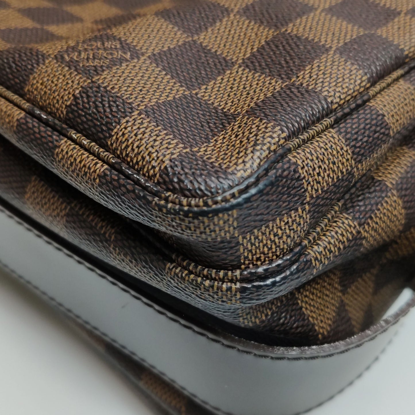 Preloved GLM-Naviglio Leather Checkered Flap Messenger Crossbody Bag 250425781164659