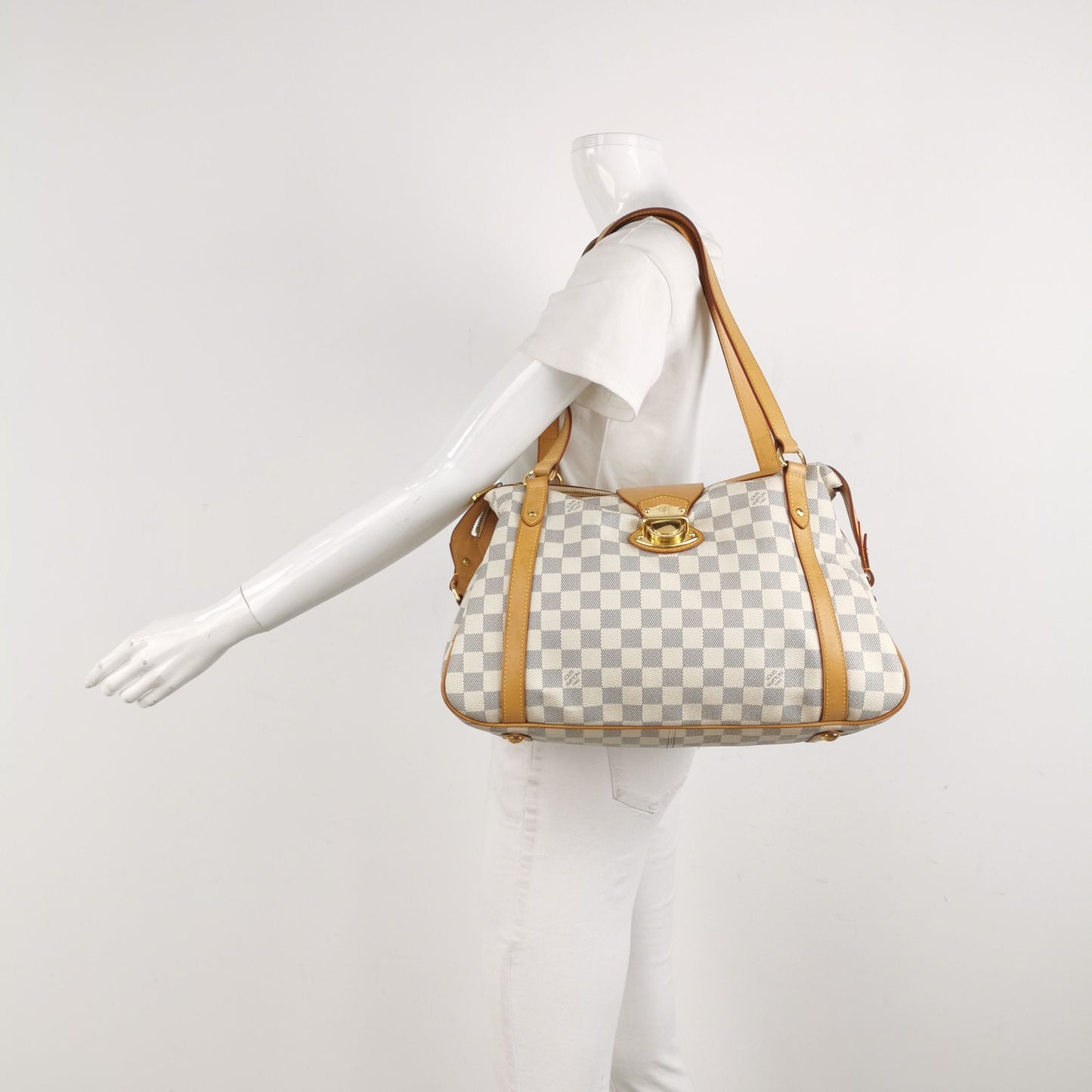 Preloved GLM-Stresa Checkered Buckle Shoulder Bag 250422781160501