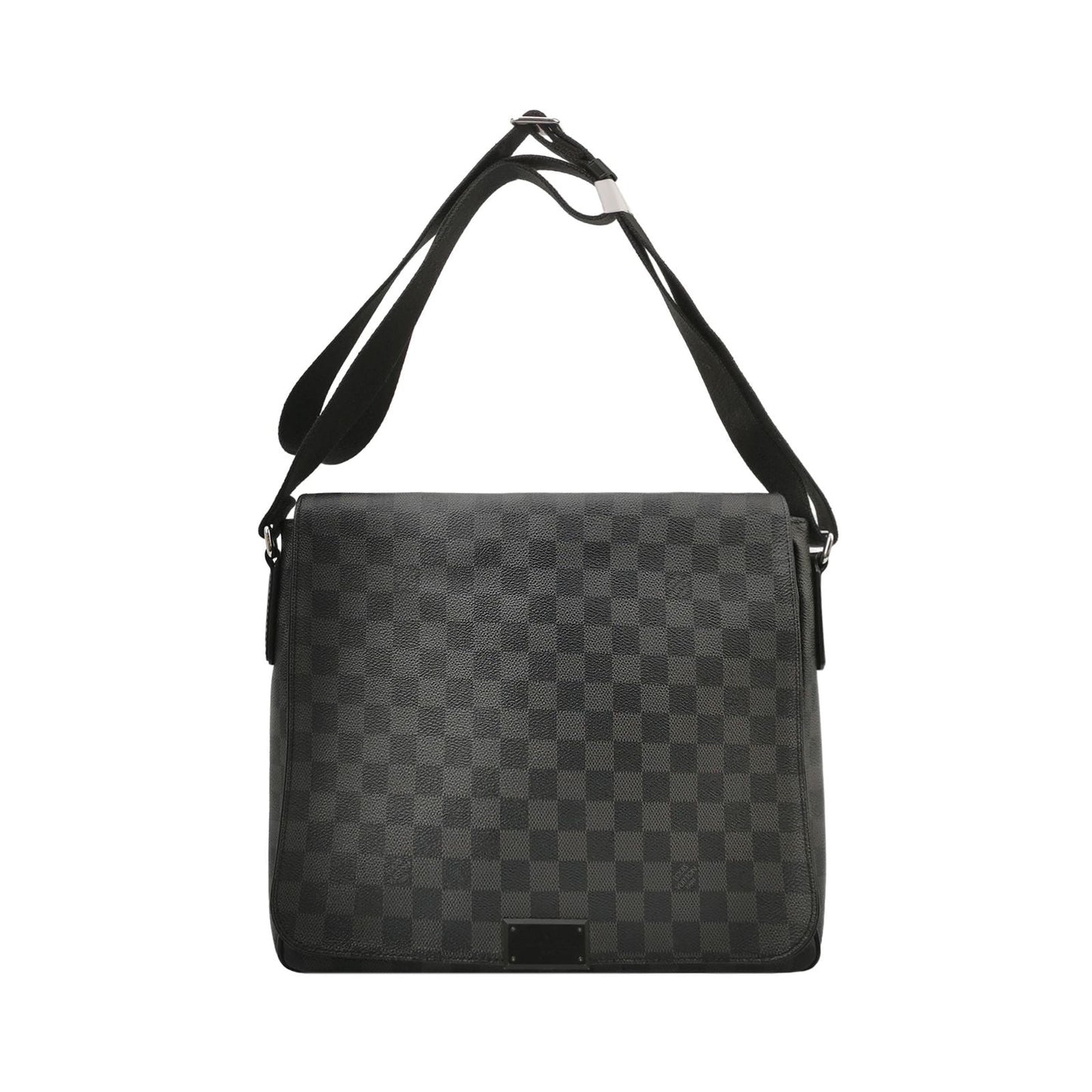 Preloved GLM-Leather Checkerboard Flap Shoulder Bag 250423781162333