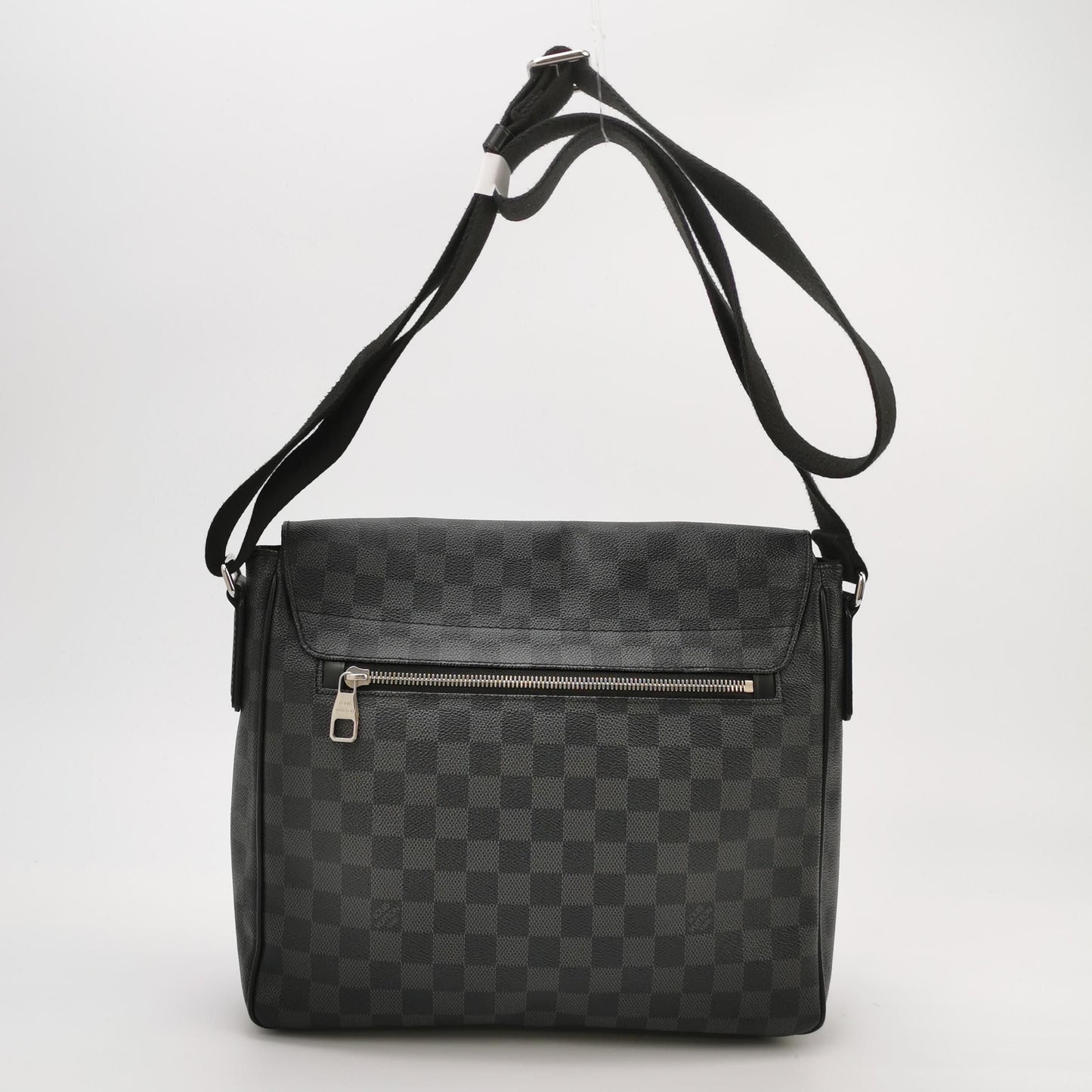 Preloved GLM-Leather Checkerboard Flap Shoulder Bag 250423781162333