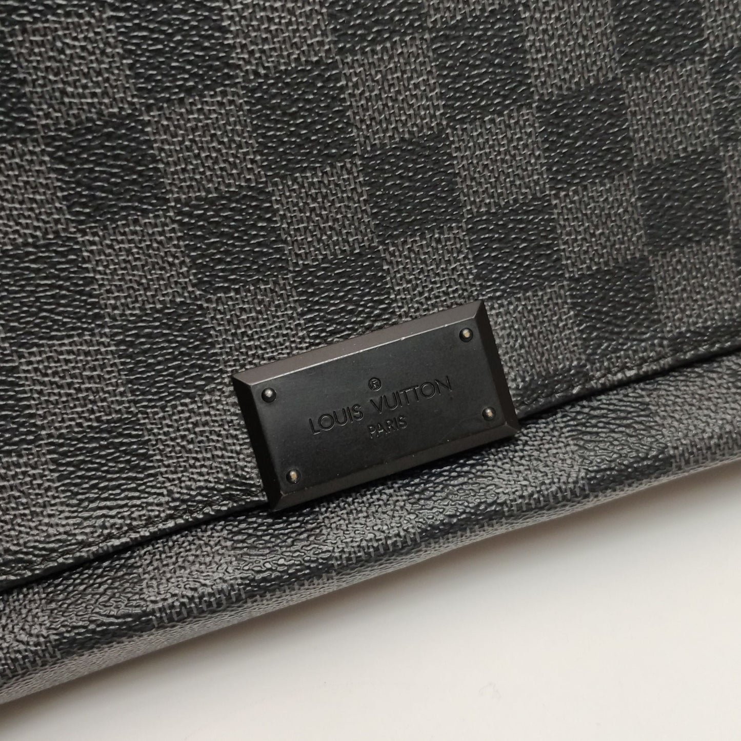 Preloved GLM-Leather Checkerboard Flap Shoulder Bag 250423781162333