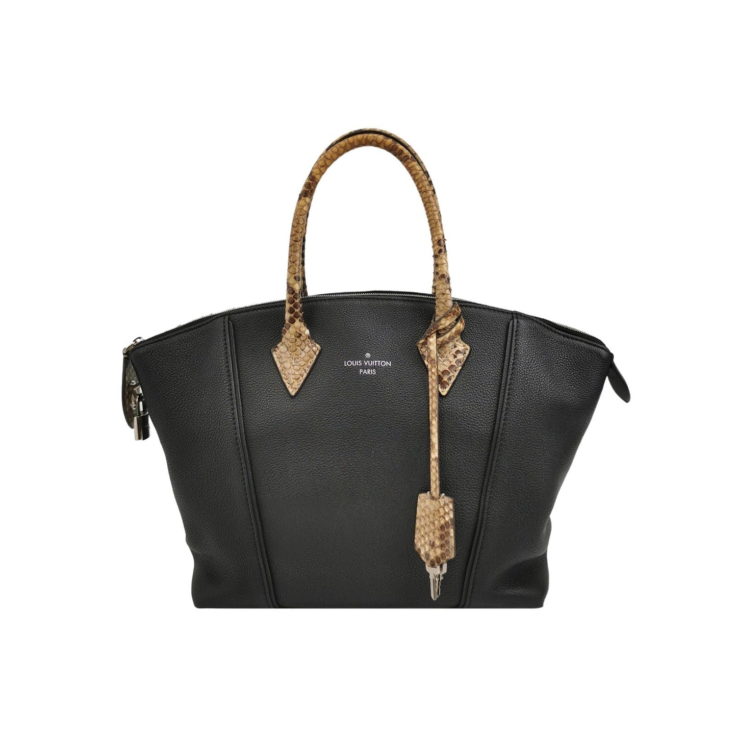Preloved GLM-Lockit Leather and Snake Skin Logo Tote Bag 250419781155965