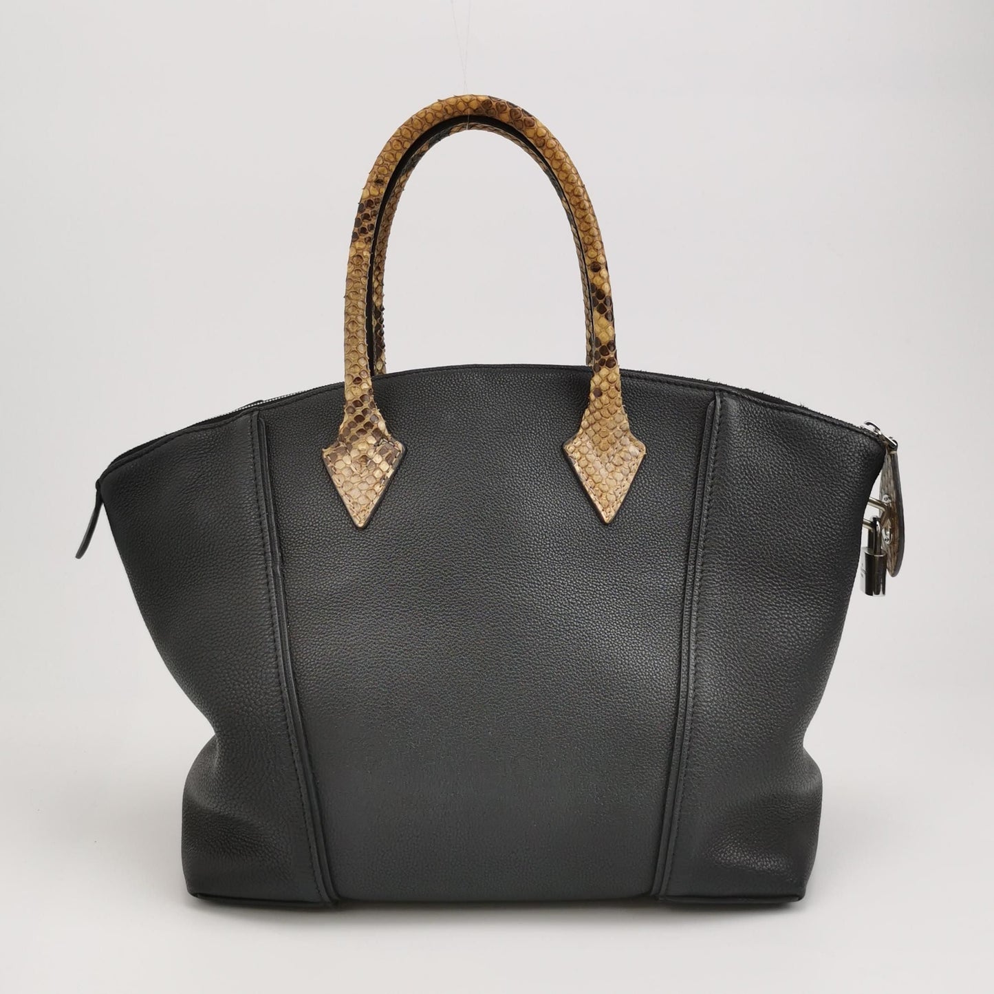 Preloved GLM-Lockit Leather and Snake Skin Logo Tote Bag 250419781155965