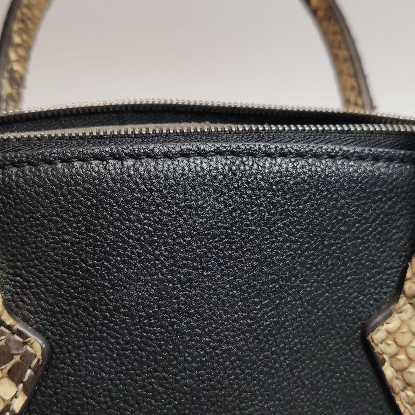 Preloved GLM-Lockit Leather and Snake Skin Logo Tote Bag 250419781155965