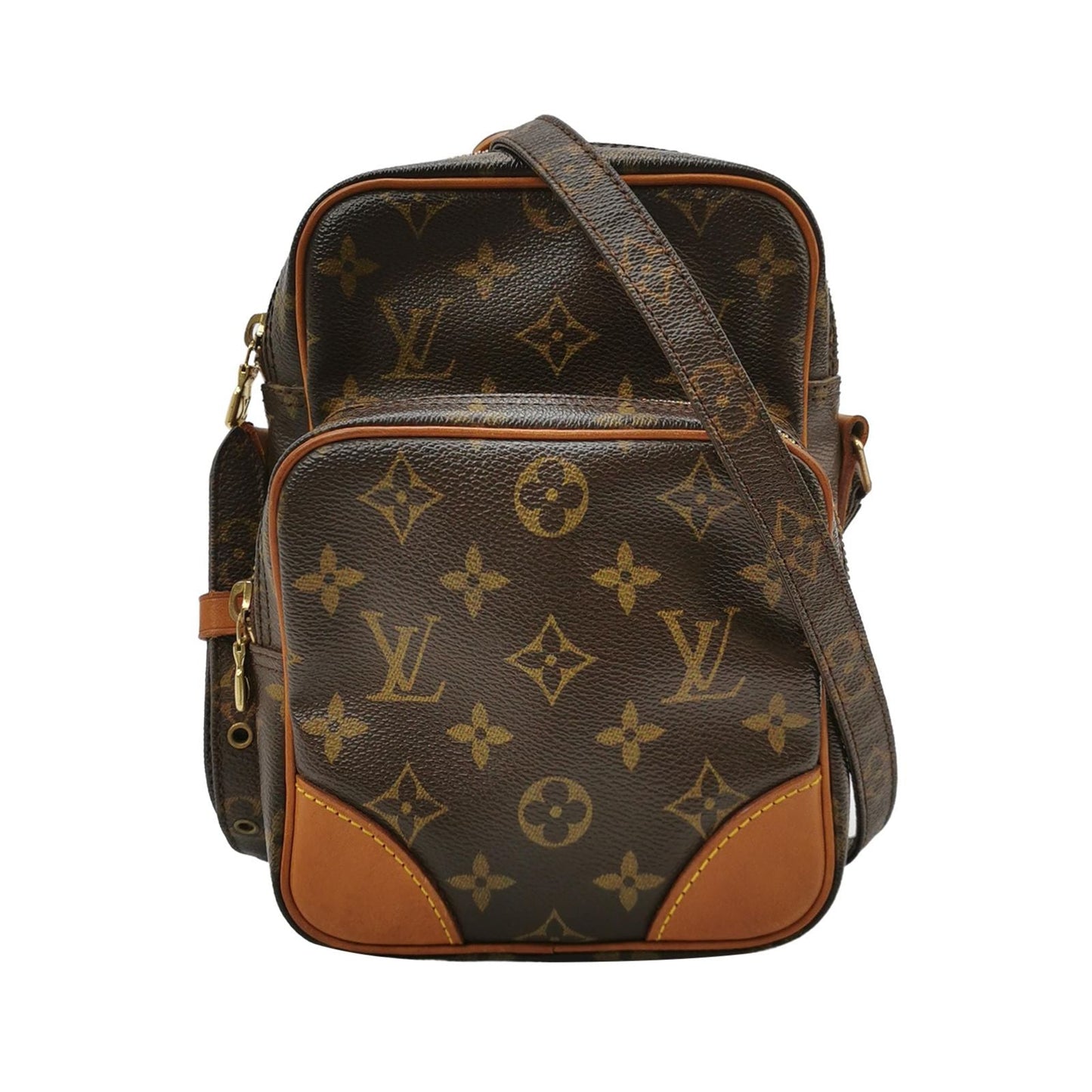 Preloved GLM-Amazone Camera Bag Monogram Print Zip Front Crossbody Shoulder Bag 250420781157184