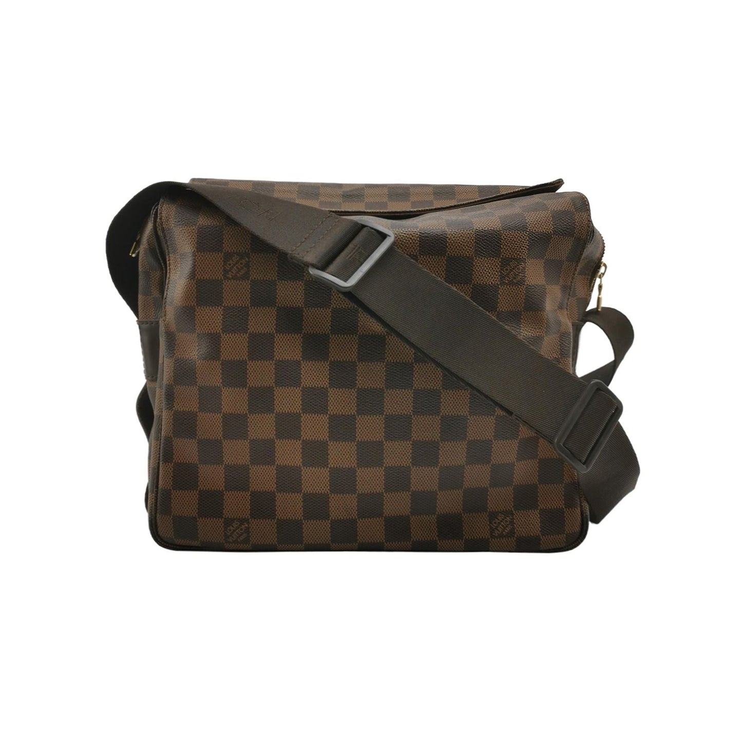 Preloved GLM-Naviglio Leather Checkered Flap Messenger Crossbody Bag 250420781157373