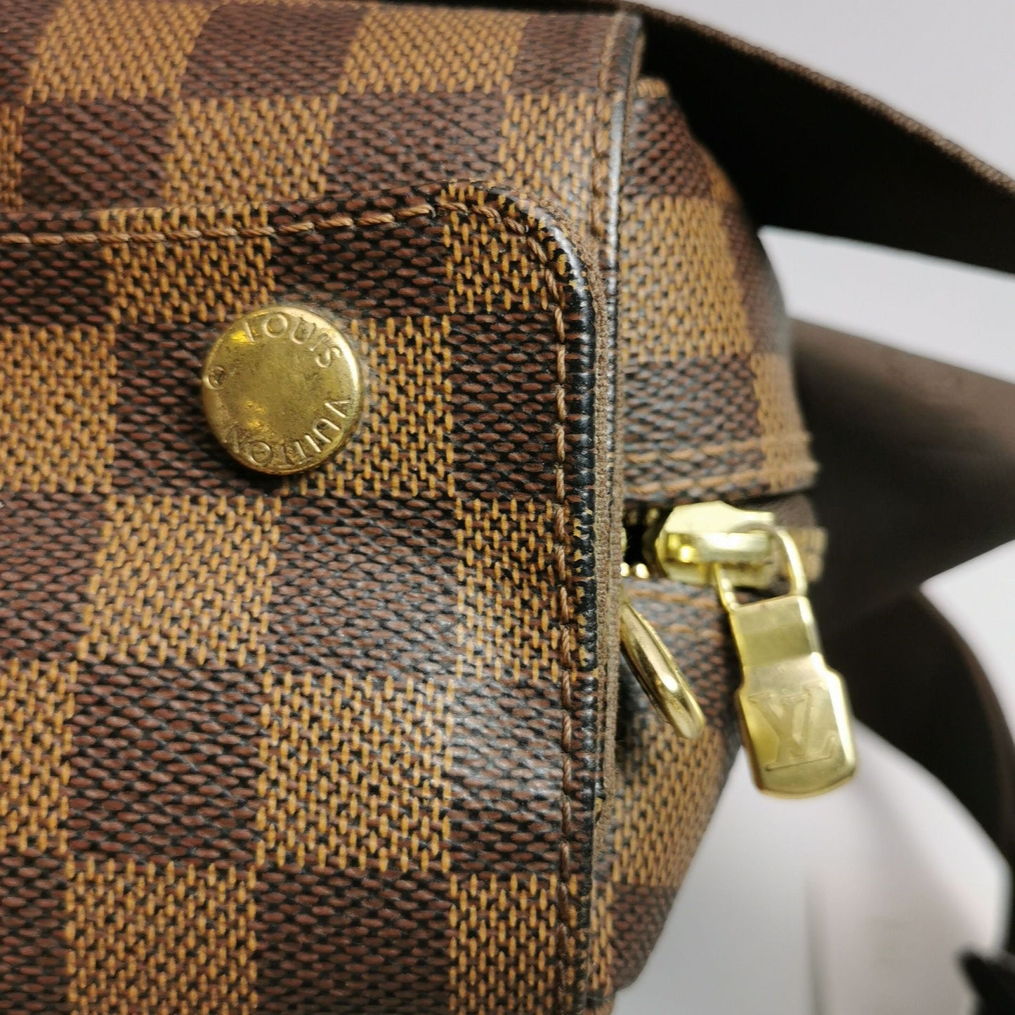 Preloved GLM-Naviglio Leather Checkered Flap Messenger Crossbody Bag 250420781157373