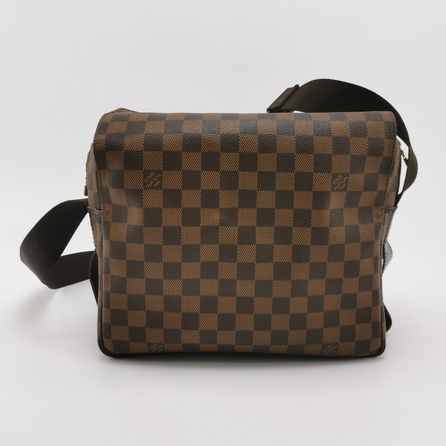 Preloved GLM-Naviglio Leather Checkered Flap Messenger Crossbody Bag 250420781157373