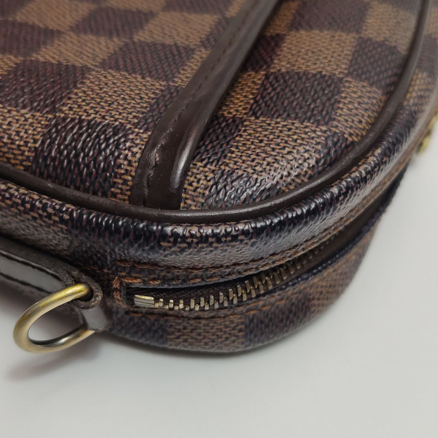 Preloved GLM-Ipanema Leather Checkerboard Crossbody Bag 047852000788