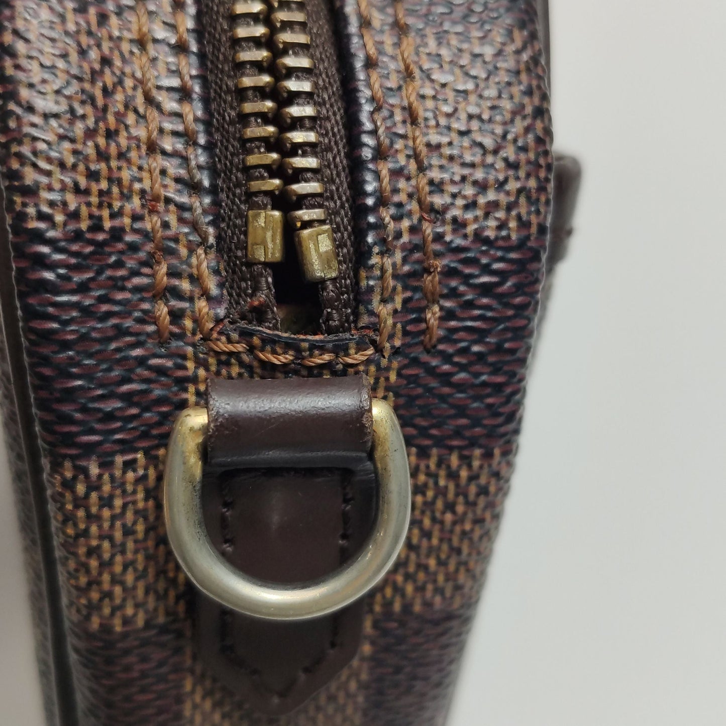 Preloved GLM-Ipanema Leather Checkerboard Crossbody Bag 047852000788