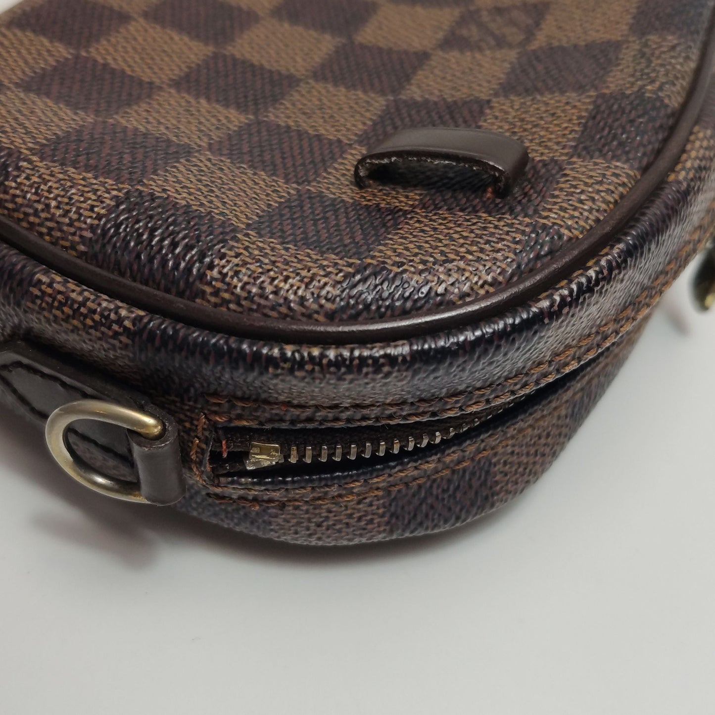 Preloved GLM-Ipanema Leather Checkerboard Crossbody Bag 047852000788