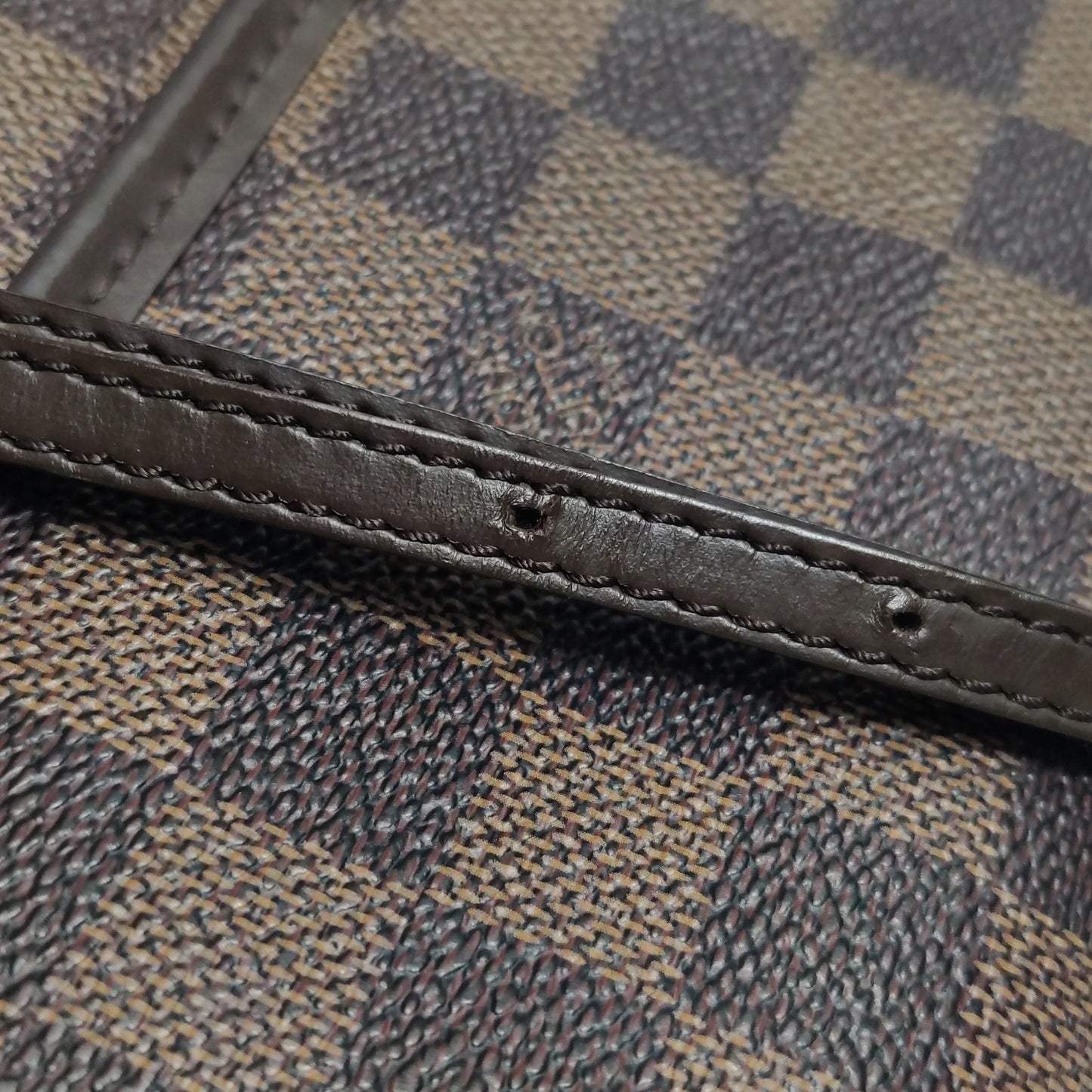 Preloved GLM-Ipanema Leather Checkerboard Crossbody Bag 047852000788