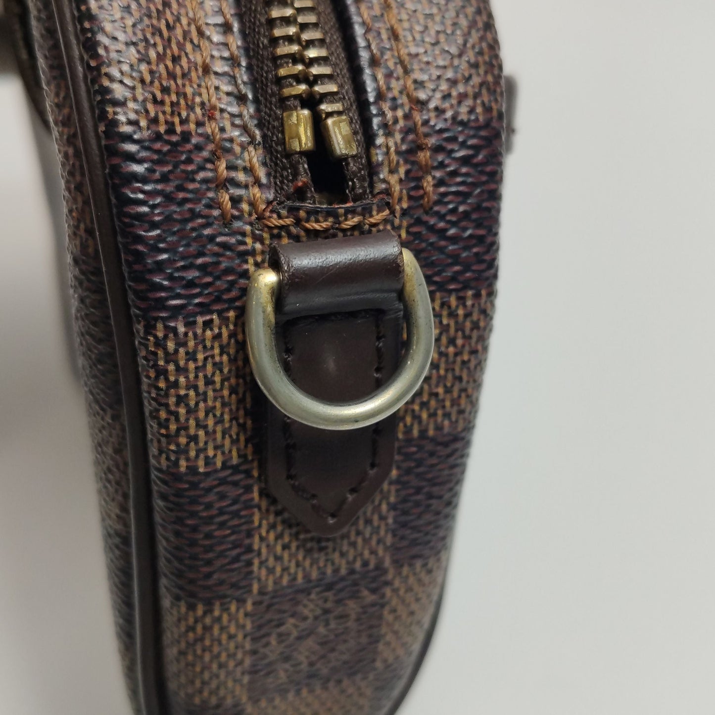 Preloved GLM-Ipanema Leather Checkerboard Crossbody Bag 047852000788