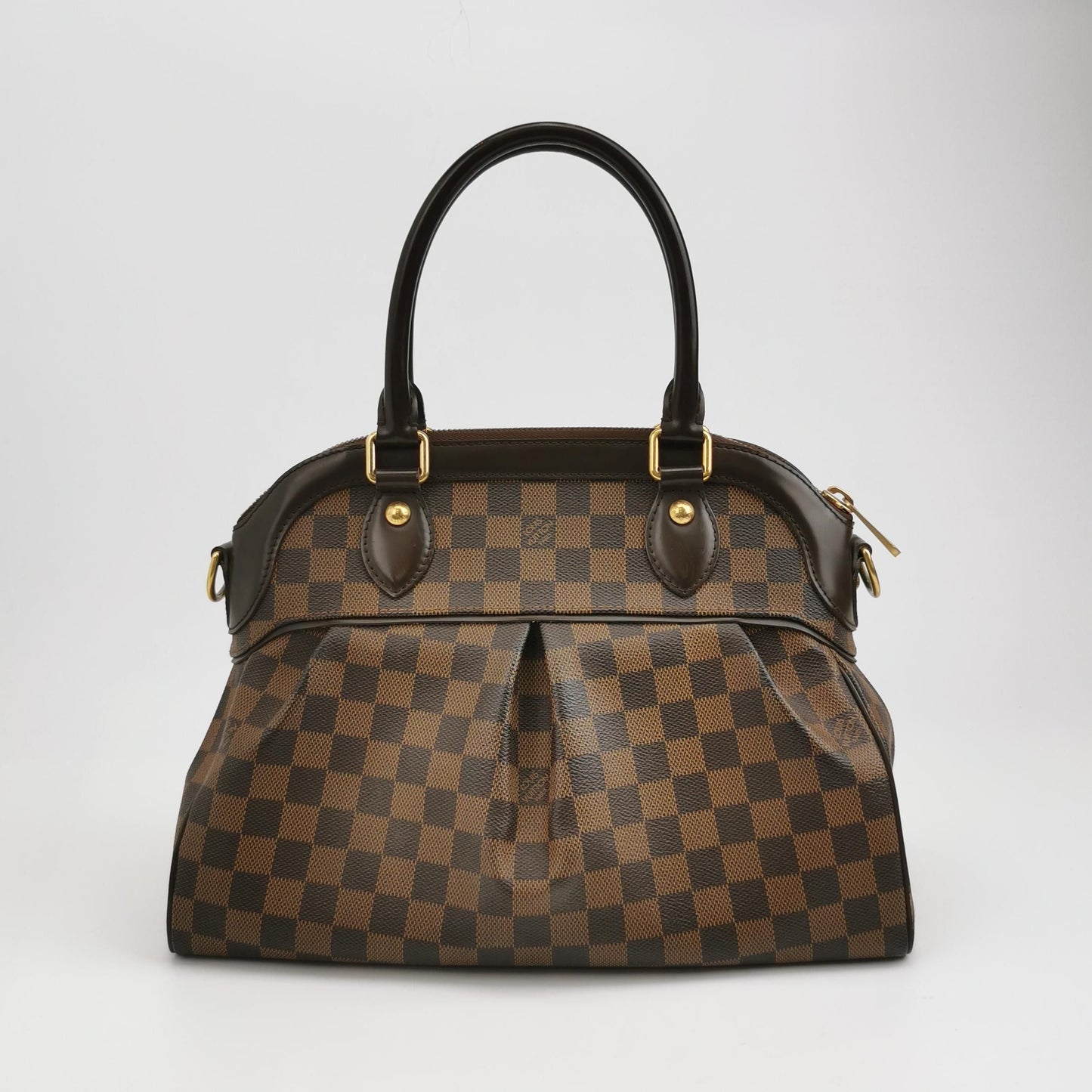 Preloved GLM-Trevi Leather Checkered Pleated Handbag Shoulder Bag 250418781153938