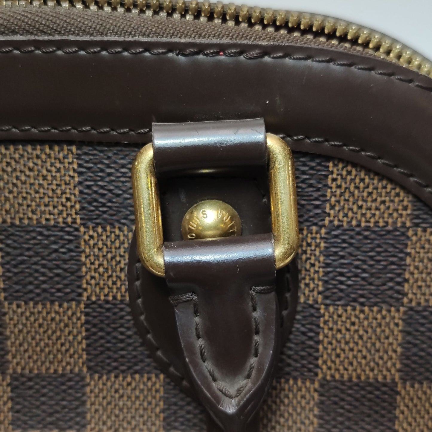 Preloved GLM-Trevi Leather Checkered Pleated Handbag Shoulder Bag 250418781153938
