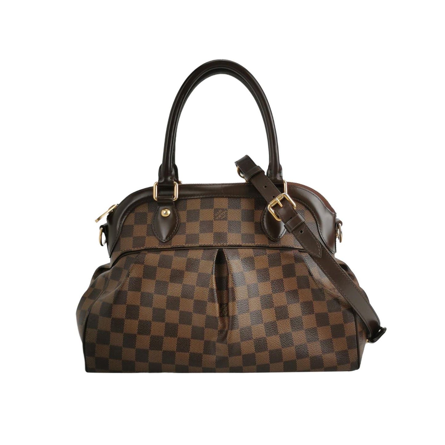 Preloved GLM-Trevi Checkered Leather Shoulder Bag 250417781152708