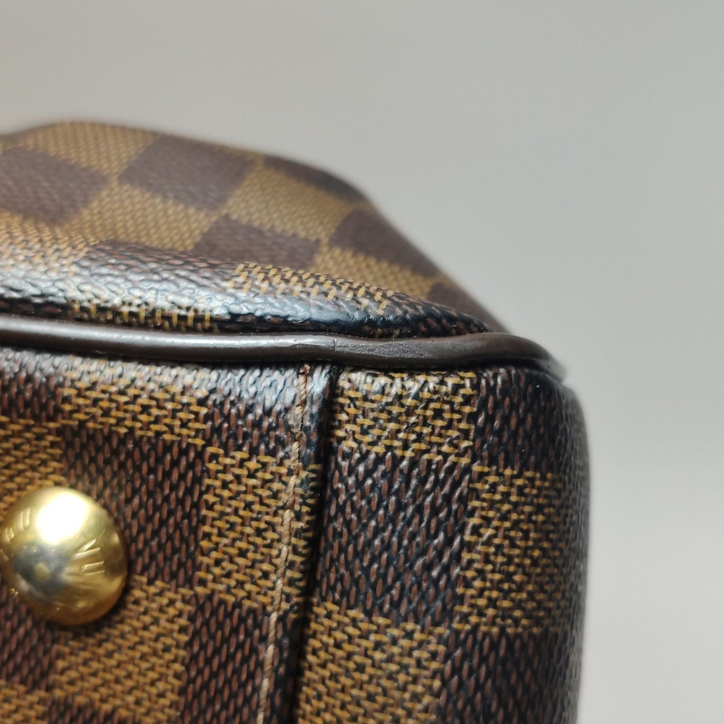 Preloved GLM-Trevi Checkered Leather Shoulder Bag 250417781152708