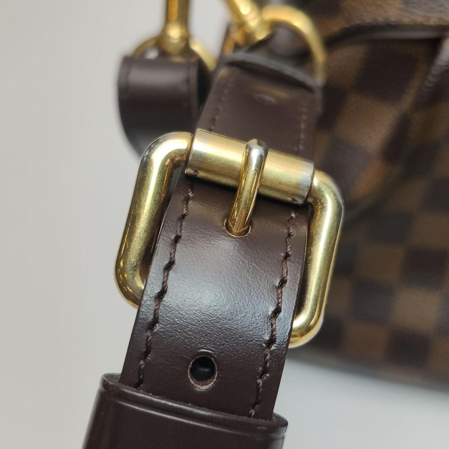Preloved GLM-Trevi Checkered Leather Shoulder Bag 250417781152708