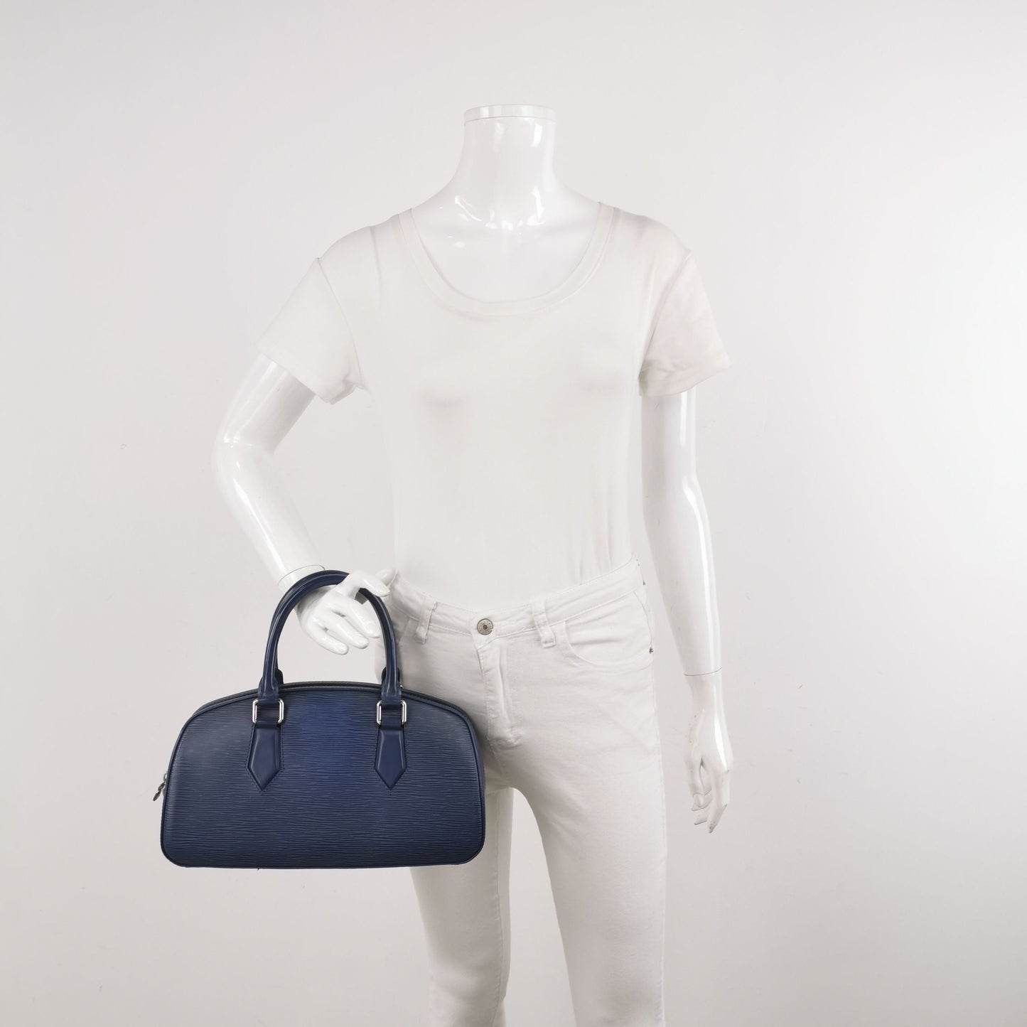 Preloved GLM-Jasmine Leather Solid Color Water Wave Two-way Zipper Boston Bag 250416781151311