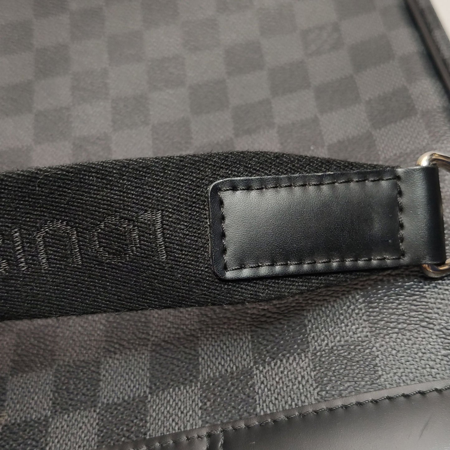 Preloved GLM-Porte Documents Leather Checkerboard Briefcase Crossbody Shoulder Bag 250415781149211