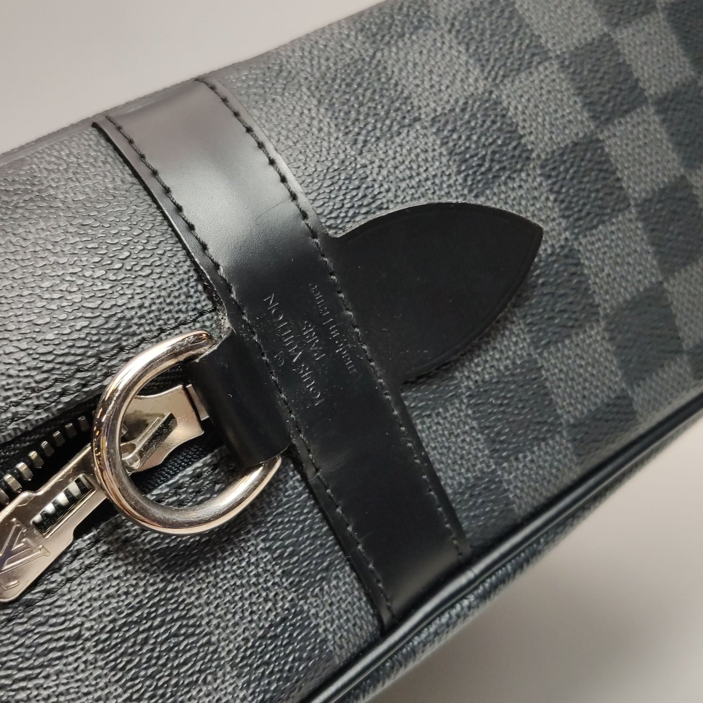 Preloved GLM-Porte Documents Leather Checkerboard Briefcase Crossbody Shoulder Bag 250415781149211