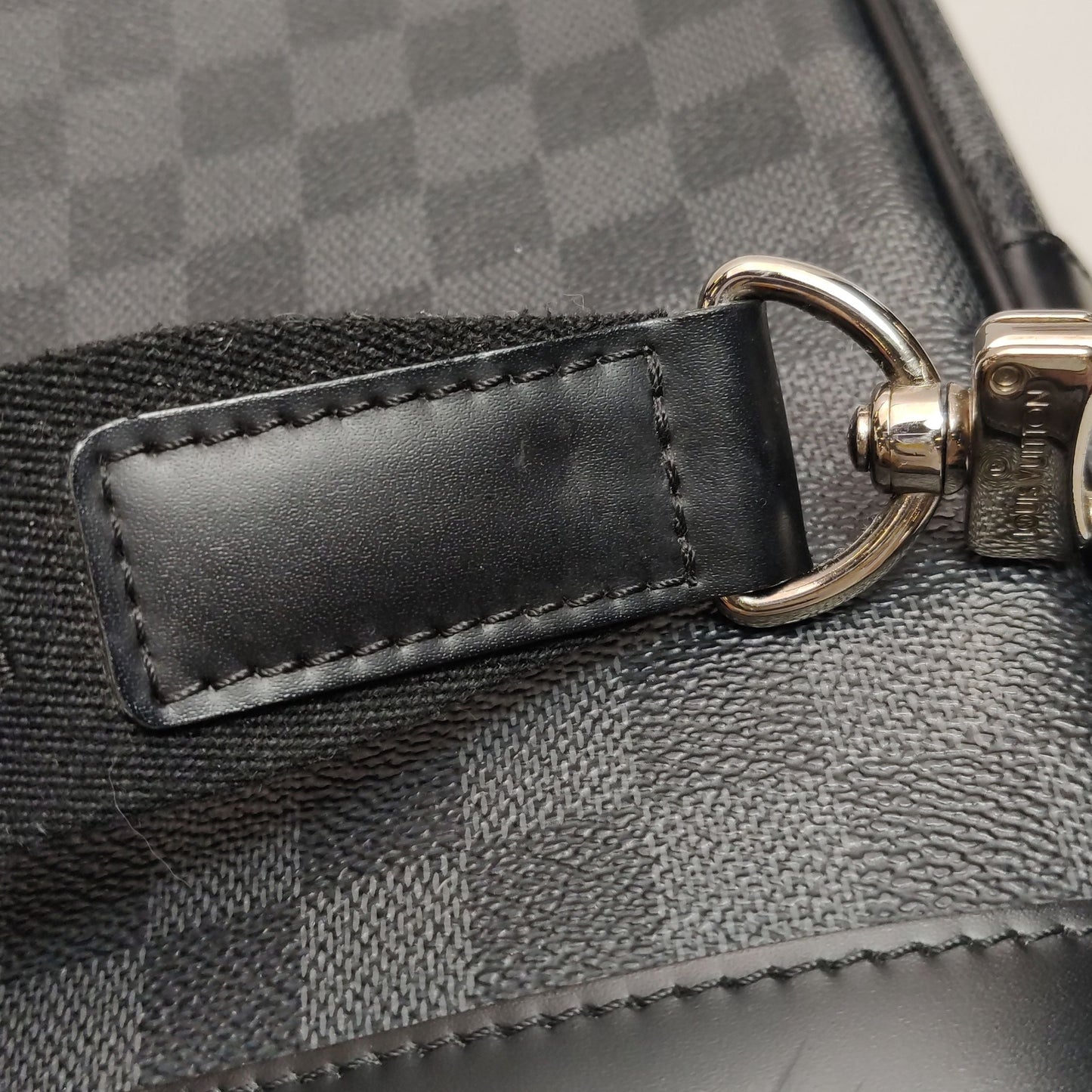 Preloved GLM-Porte Documents Leather Checkerboard Briefcase Crossbody Shoulder Bag 250415781149211