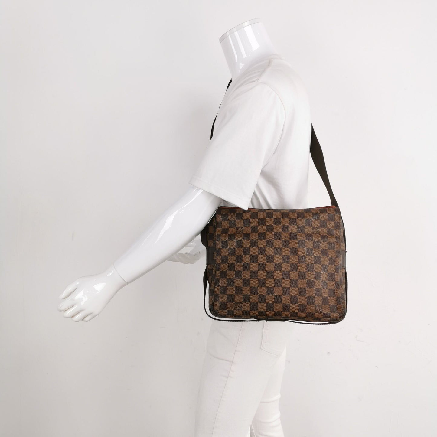 Preloved GLM-Naviglio Leather Checkerboard Flap Messenger Crossbody Shoulder Bag 250415781149040
