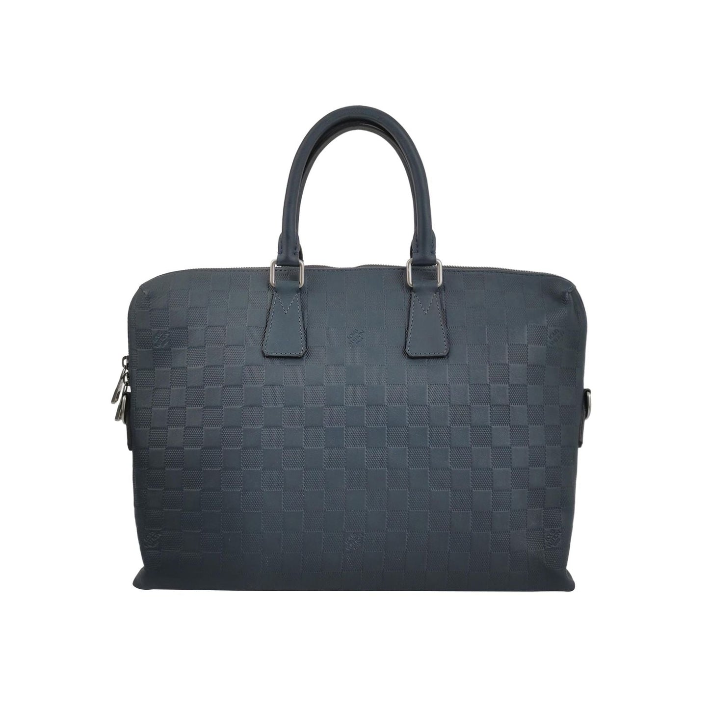 Preloved GLM-Porte Documents Leather Checkerboard Briefcase Handbag 250415781149846