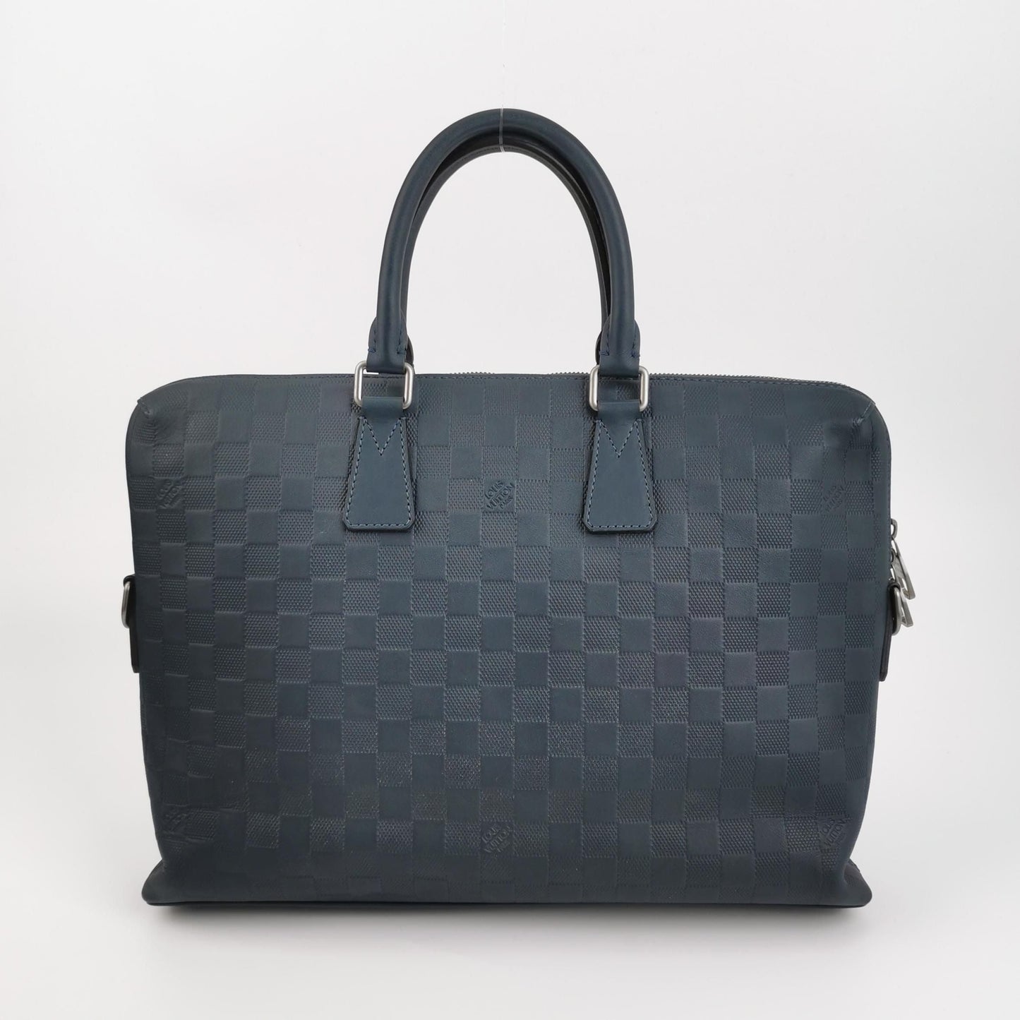 Preloved GLM-Porte Documents Leather Checkerboard Briefcase Handbag 250415781149846