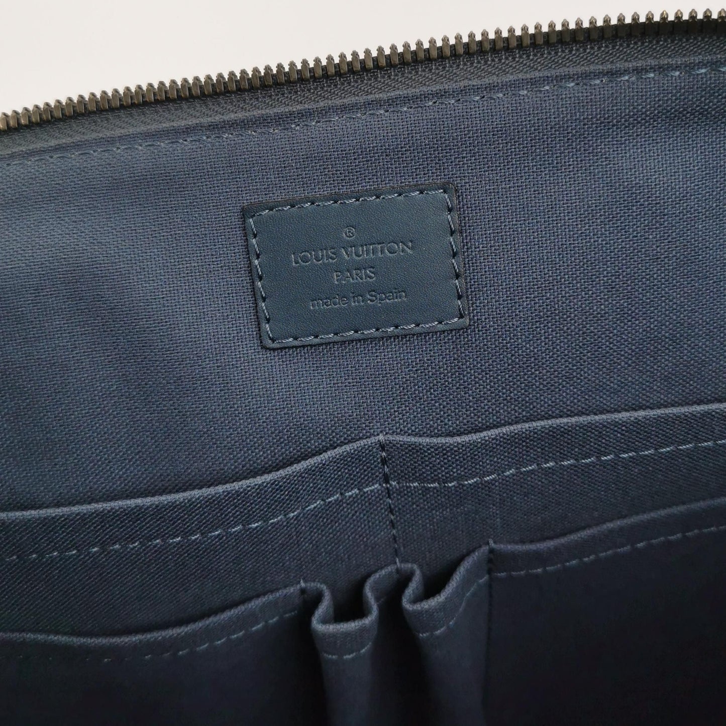 Preloved GLM-Porte Documents Leather Checkerboard Briefcase Handbag 250415781149846