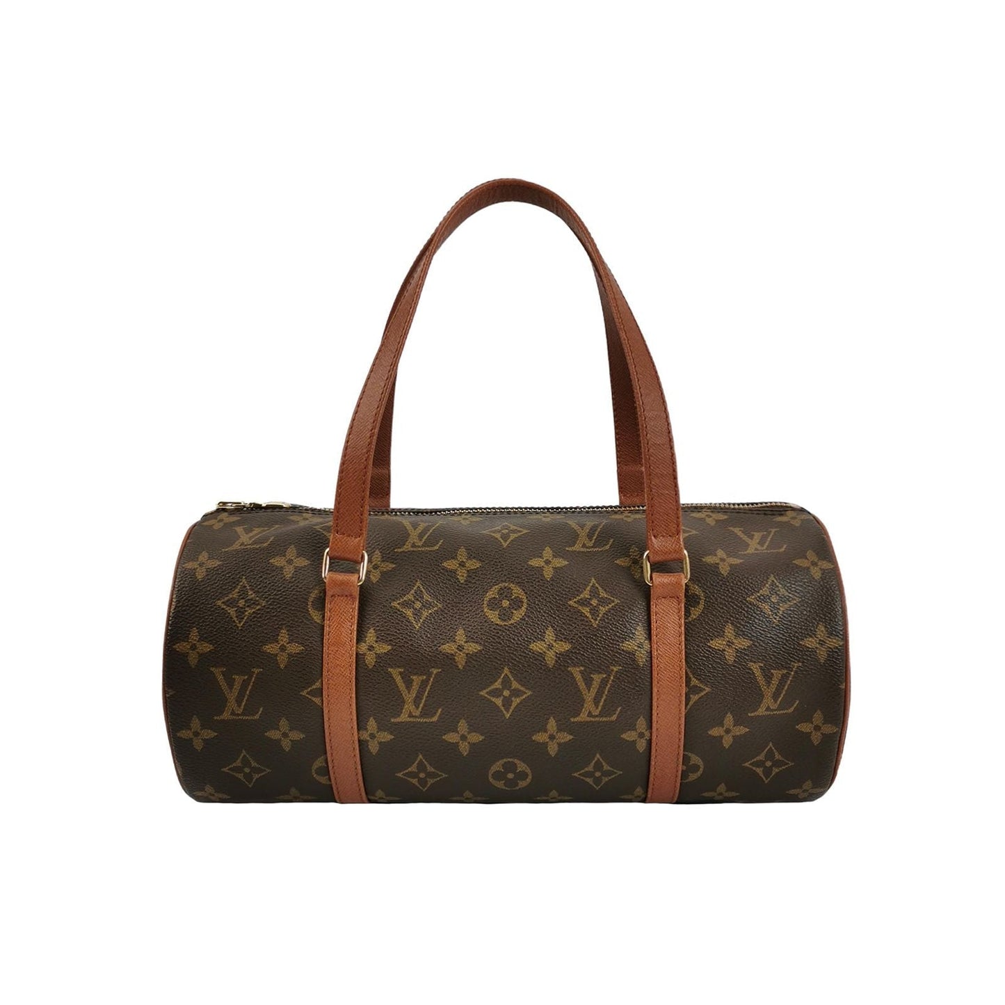 Preloved GLM-Papillon Large Monogram Canvas  Round Barrel Handbag 250416781151209