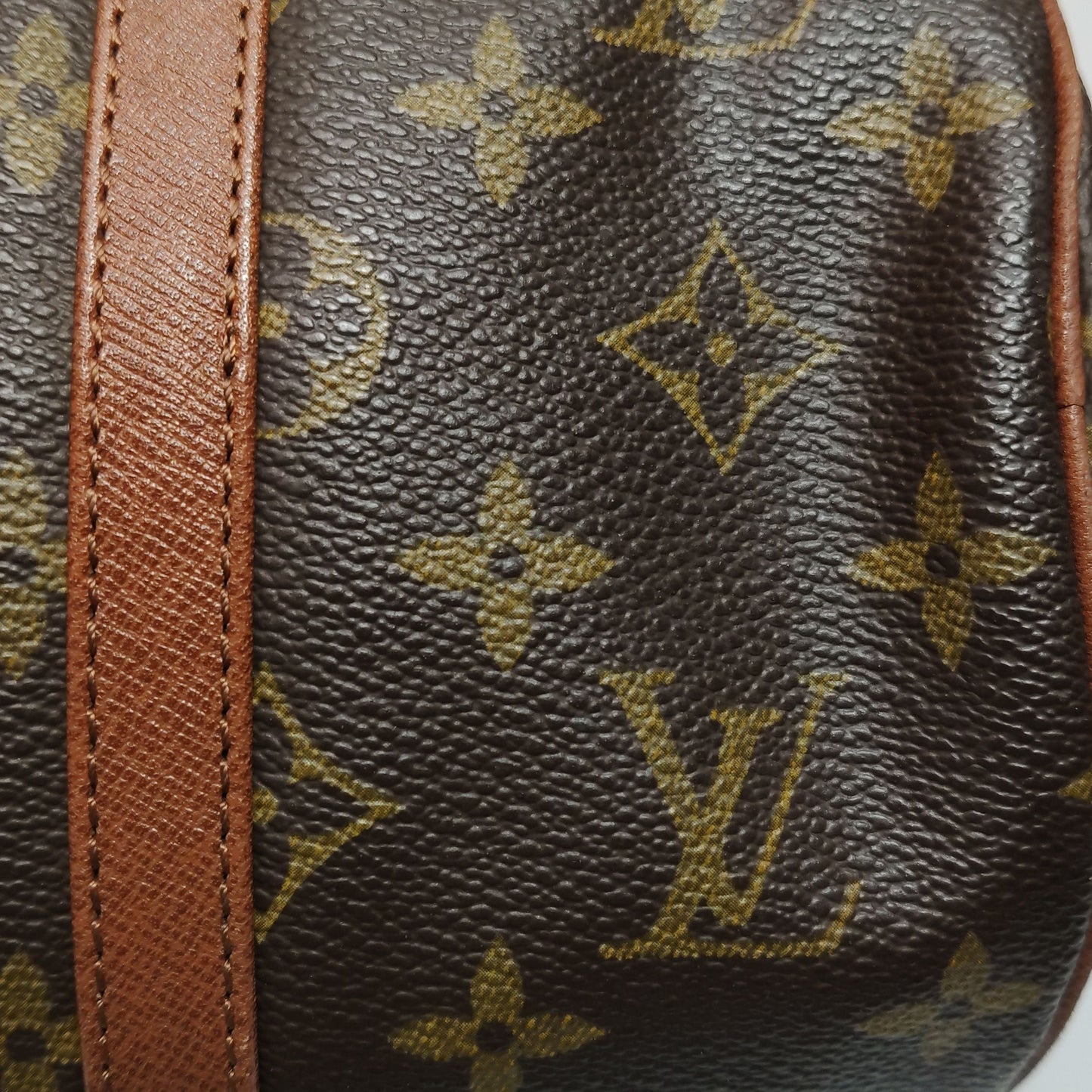 Preloved GLM-Papillon Large Monogram Canvas  Round Barrel Handbag 250416781151209