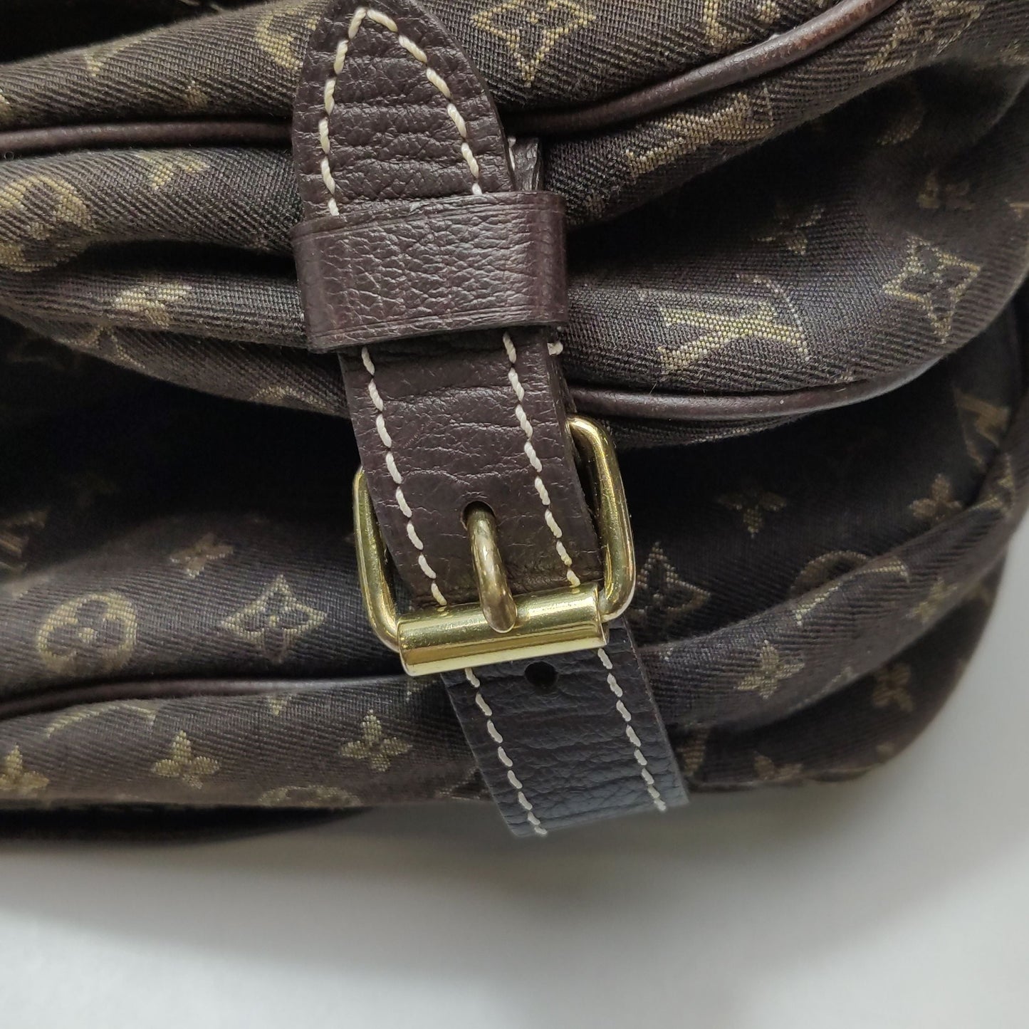 Preloved GLM-Saumur Twin Small Denim Monogram Crossbody Bag 250416781151046