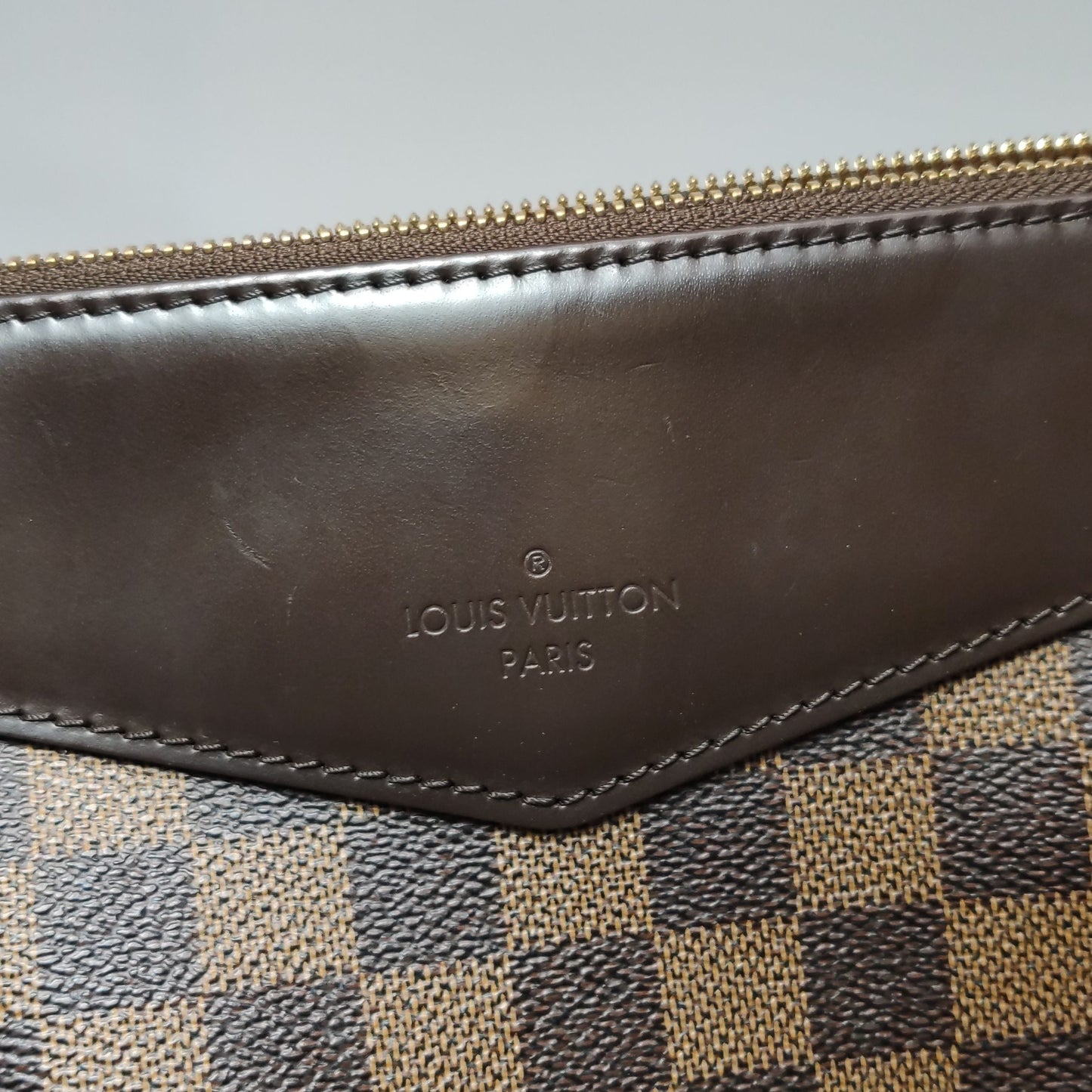 Preloved GLM-Westminster Leather Checkerboard Logo Trim Shoulder Bag 250416781150456