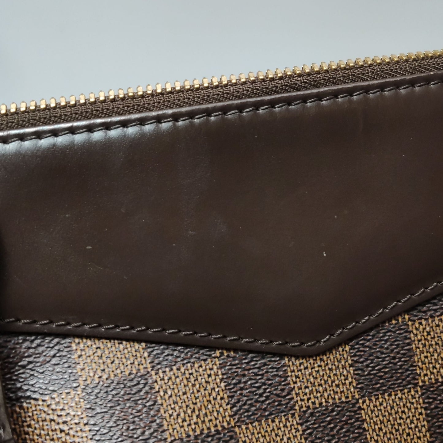 Preloved GLM-Westminster Leather Checkerboard Logo Trim Shoulder Bag 250416781150456
