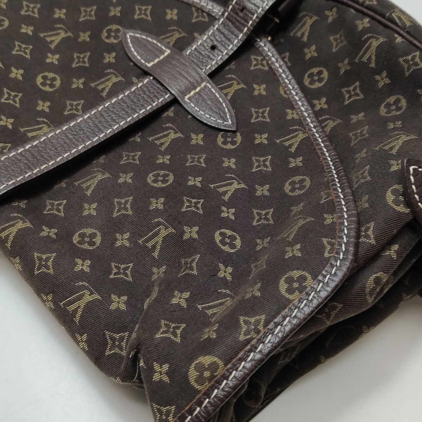 Preloved GLM-Saumur Twin Small Denim Monogram Crossbody Bag 250416781151046