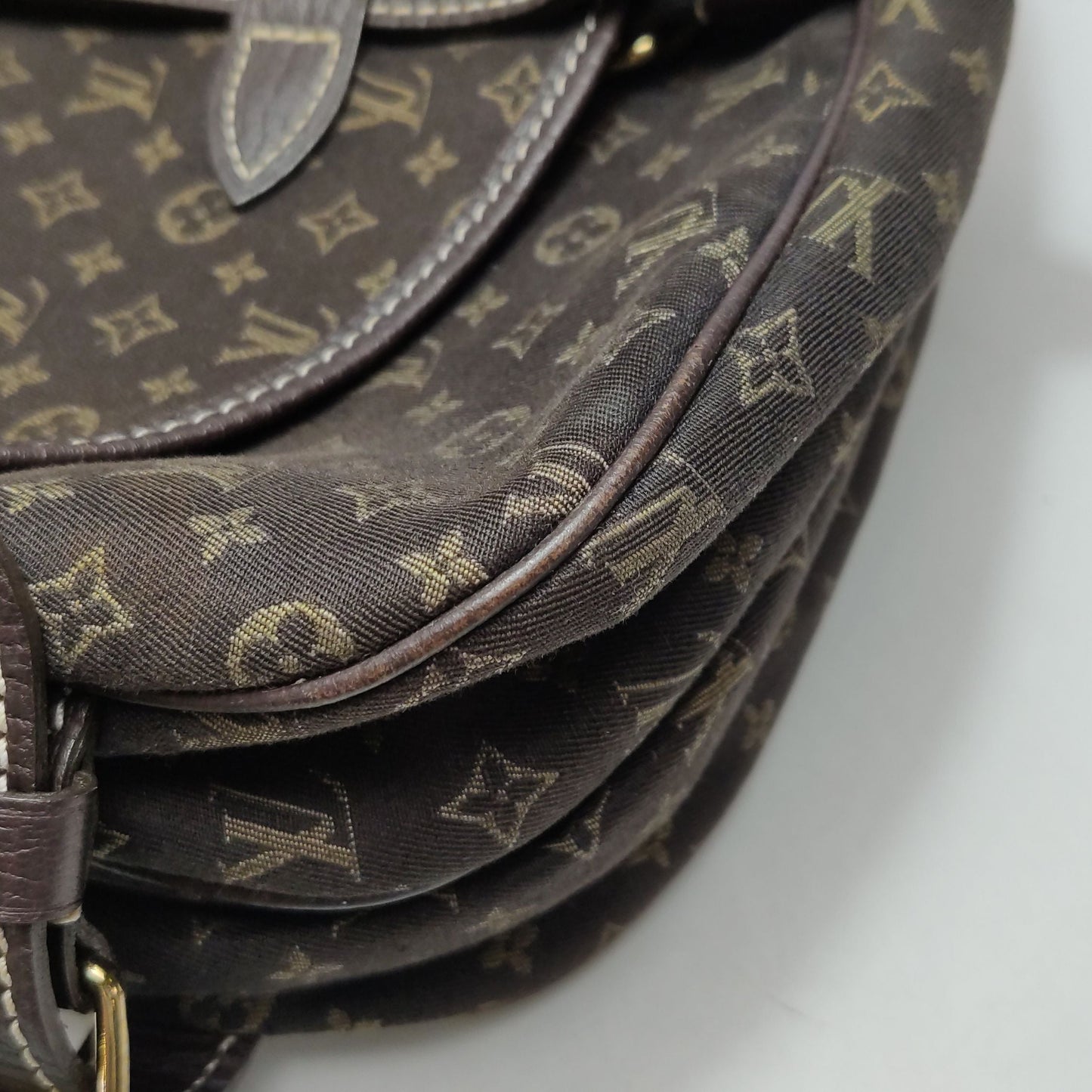 Preloved GLM-Saumur Twin Small Denim Monogram Crossbody Bag 250416781151046
