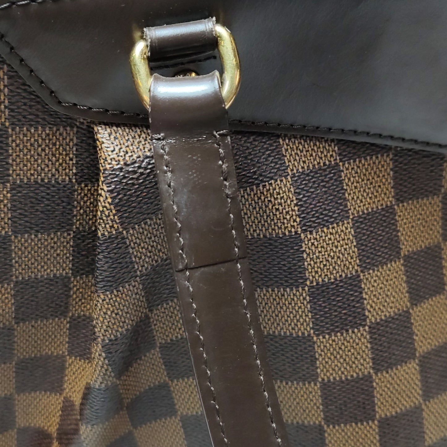 Preloved GLM-Westminster Leather Checkerboard Logo Trim Shoulder Bag 250416781150456