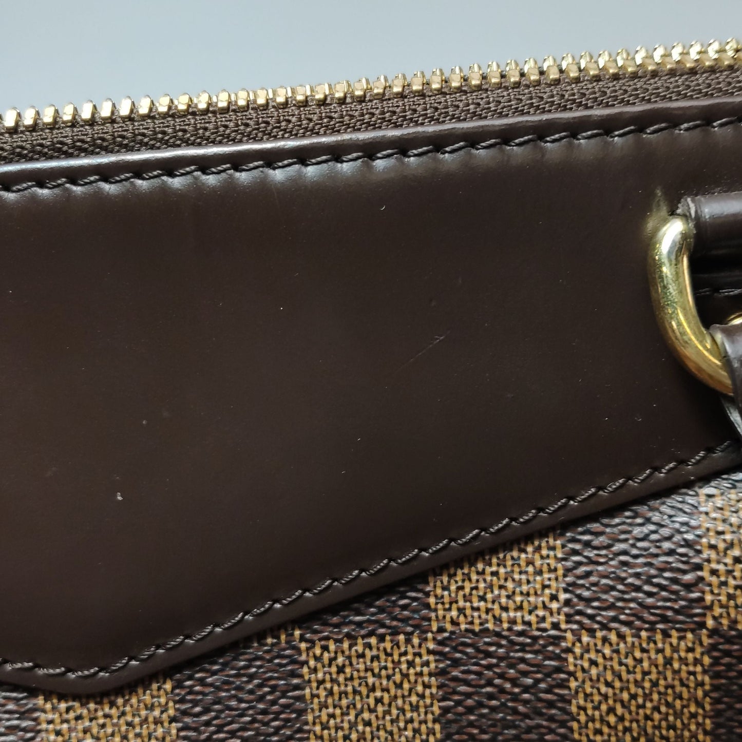Preloved GLM-Westminster Leather Checkerboard Logo Trim Shoulder Bag 250416781150456