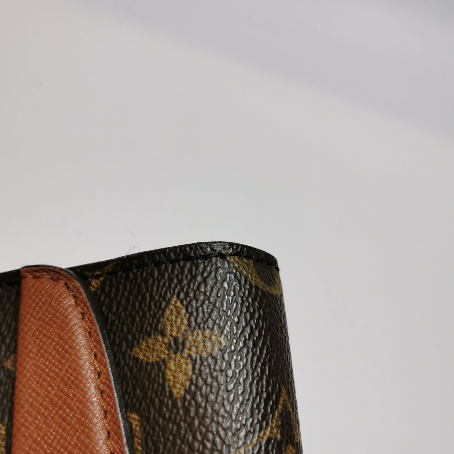 Preloved GLM-Bordeaux Leather Monogram Print  Envelope Crossbody Shoulder Bag 250412781144700