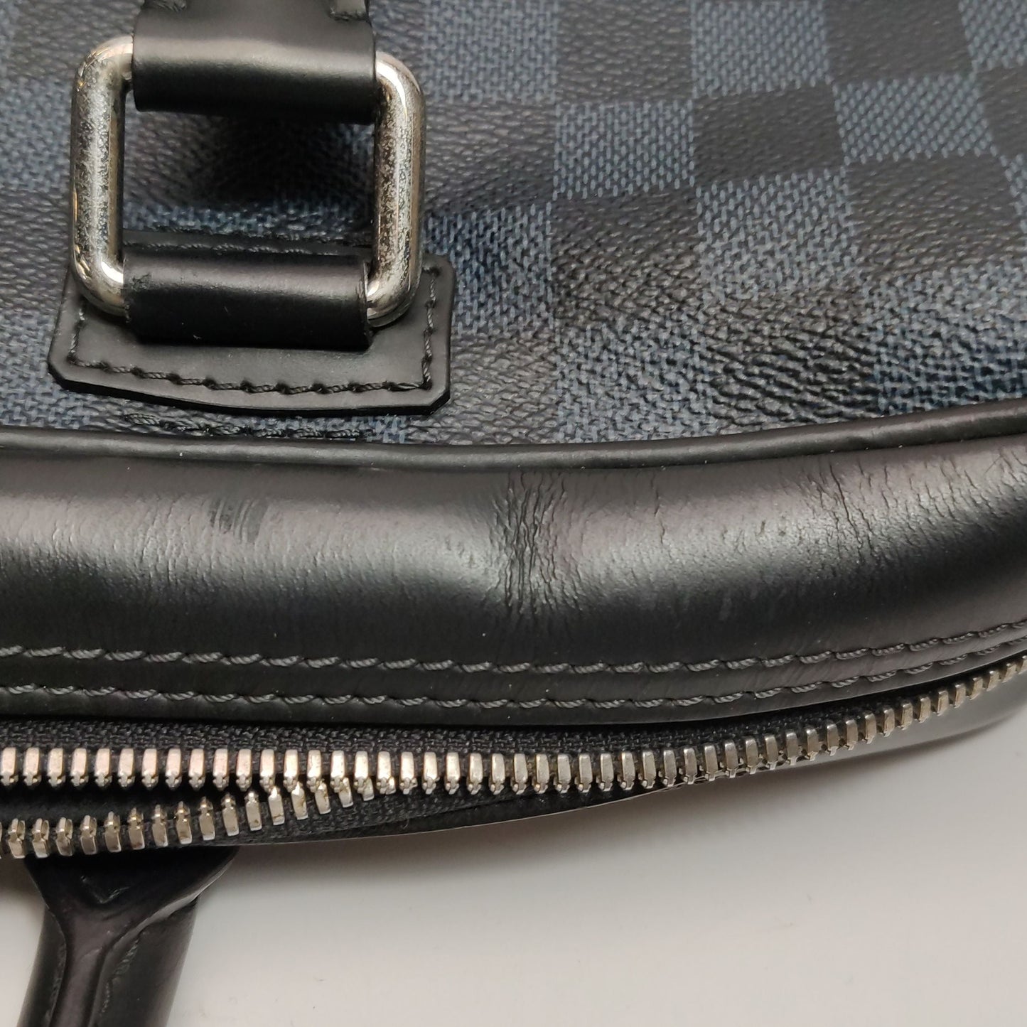 Preloved GLM-Porte-Documents Leather Checkerboard Handbag 250411781143797