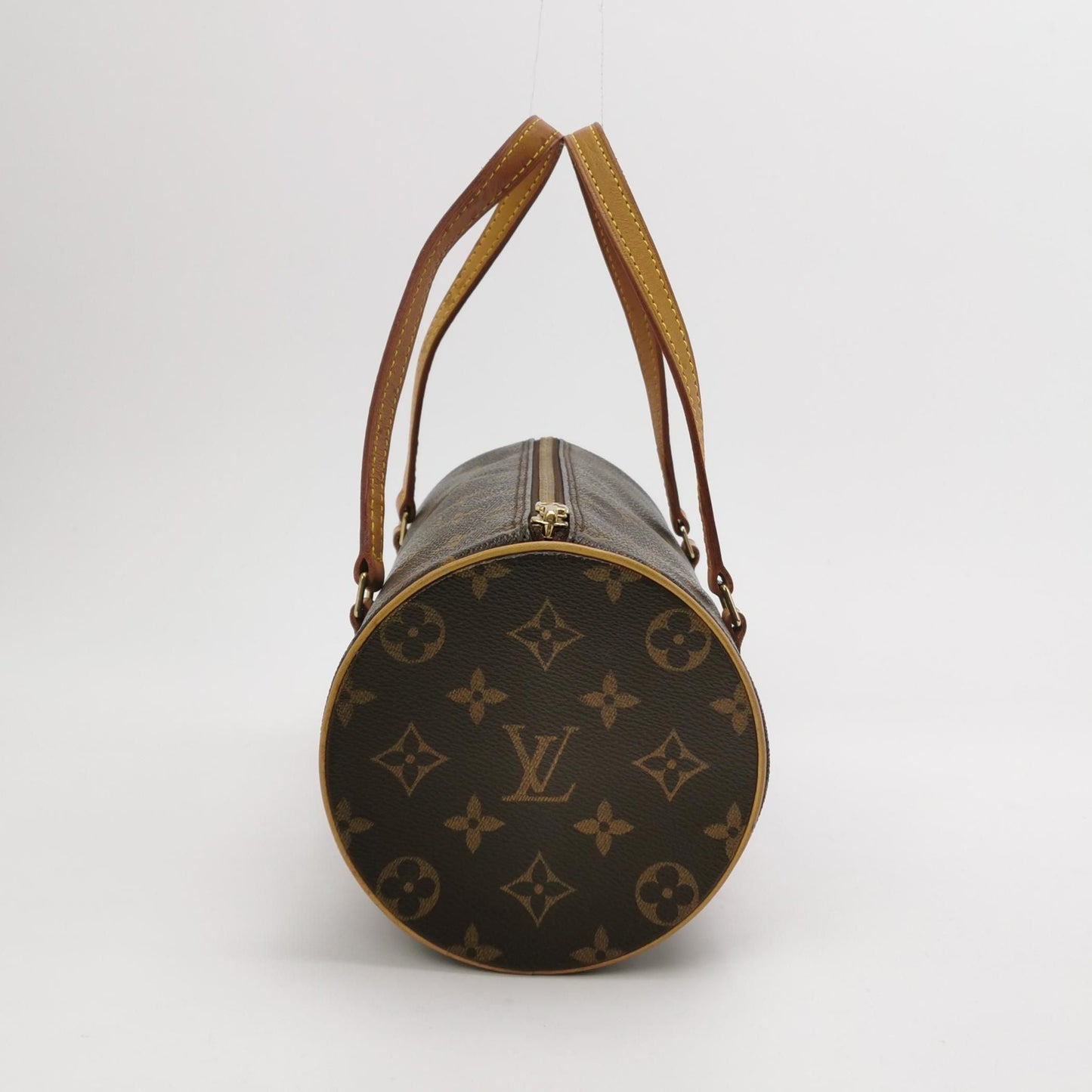 Preloved GLM-Papillon Medium Monogram Canvas Round Barrel Handbag 250410781141961