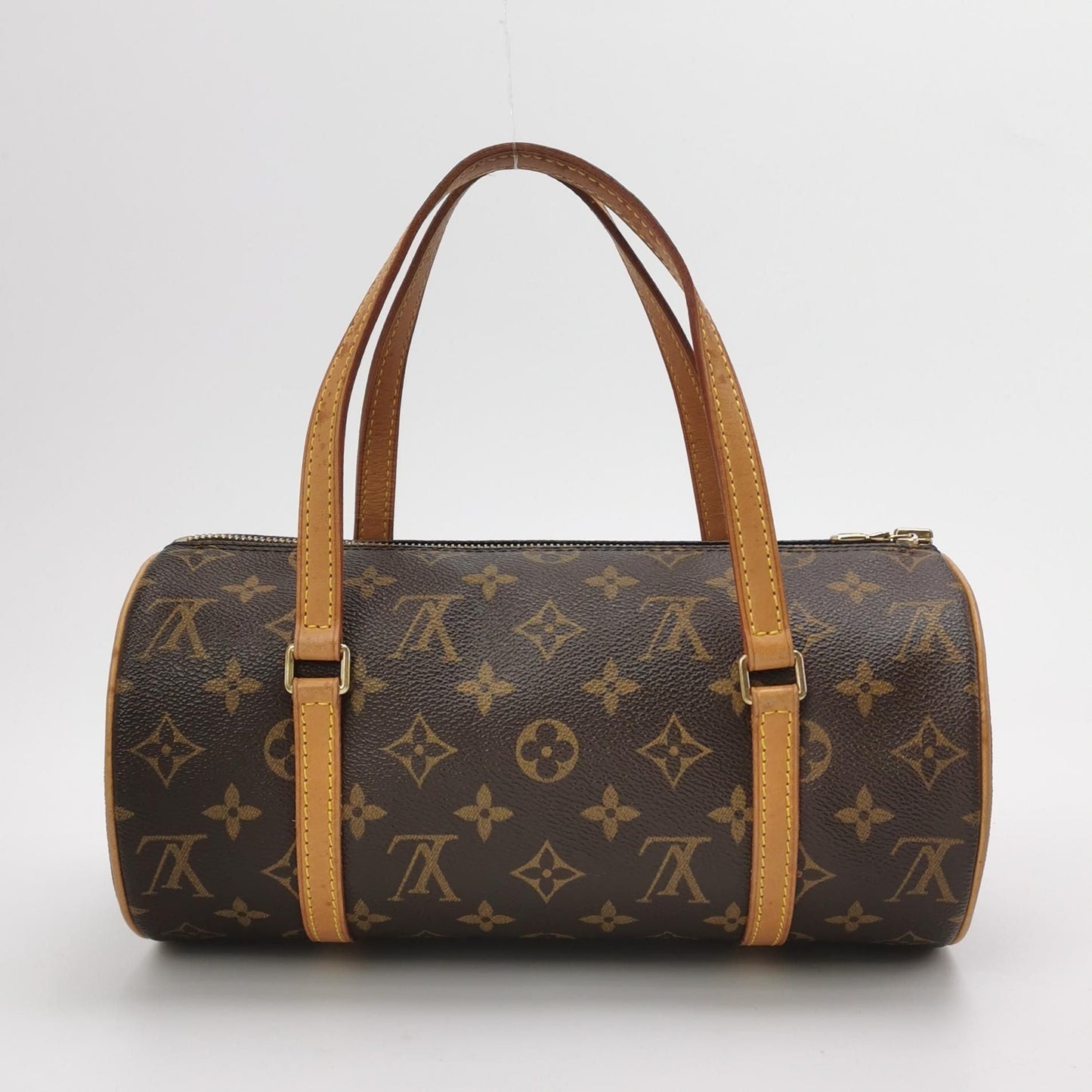 Preloved GLM-Papillon Medium Monogram Canvas Round Barrel Handbag 250410781141961