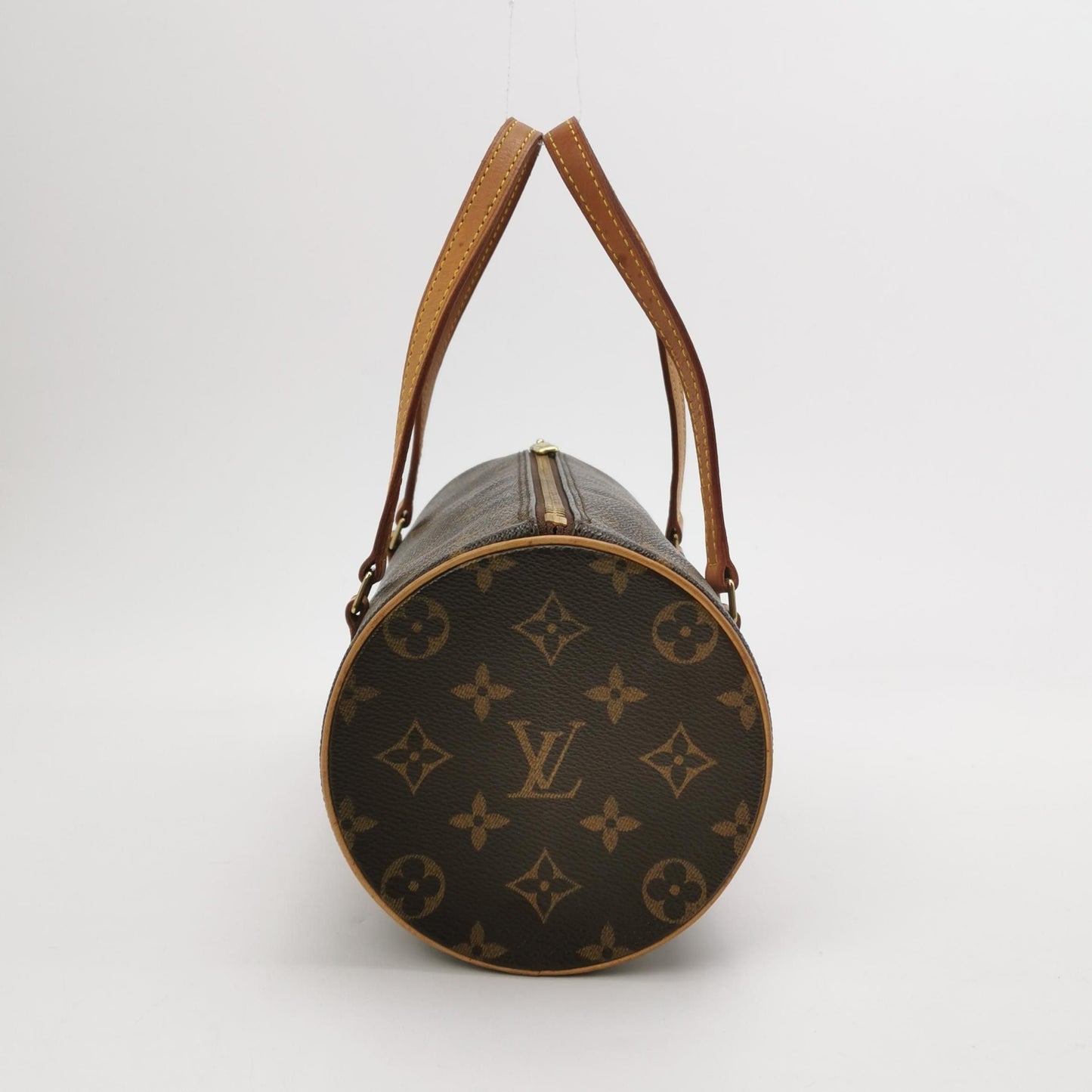 Preloved GLM-Papillon Medium Monogram Canvas Round Barrel Handbag 250410781141961